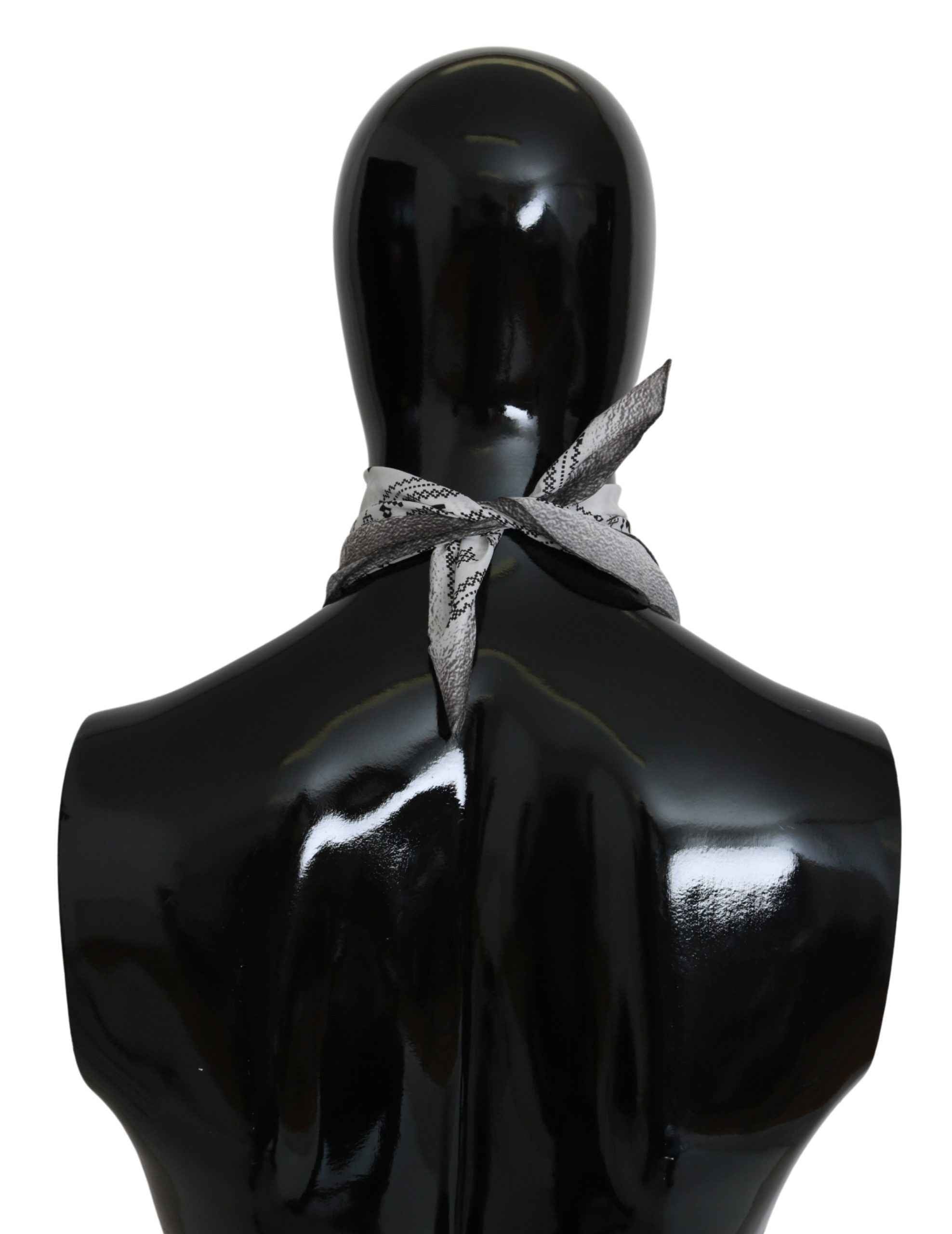 Costume National White Printed Bandana Cotton Scarf