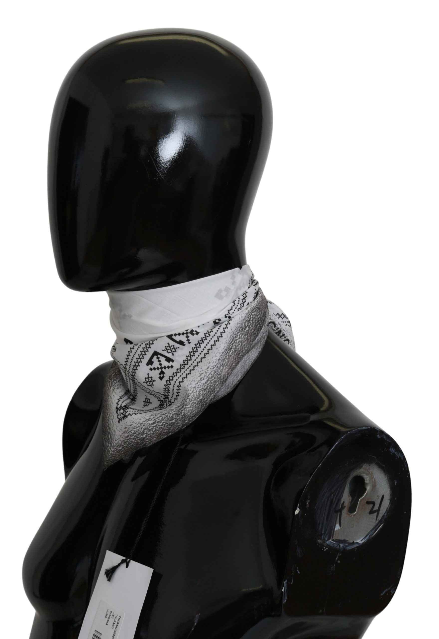 Costume National White Printed Bandana Cotton Scarf