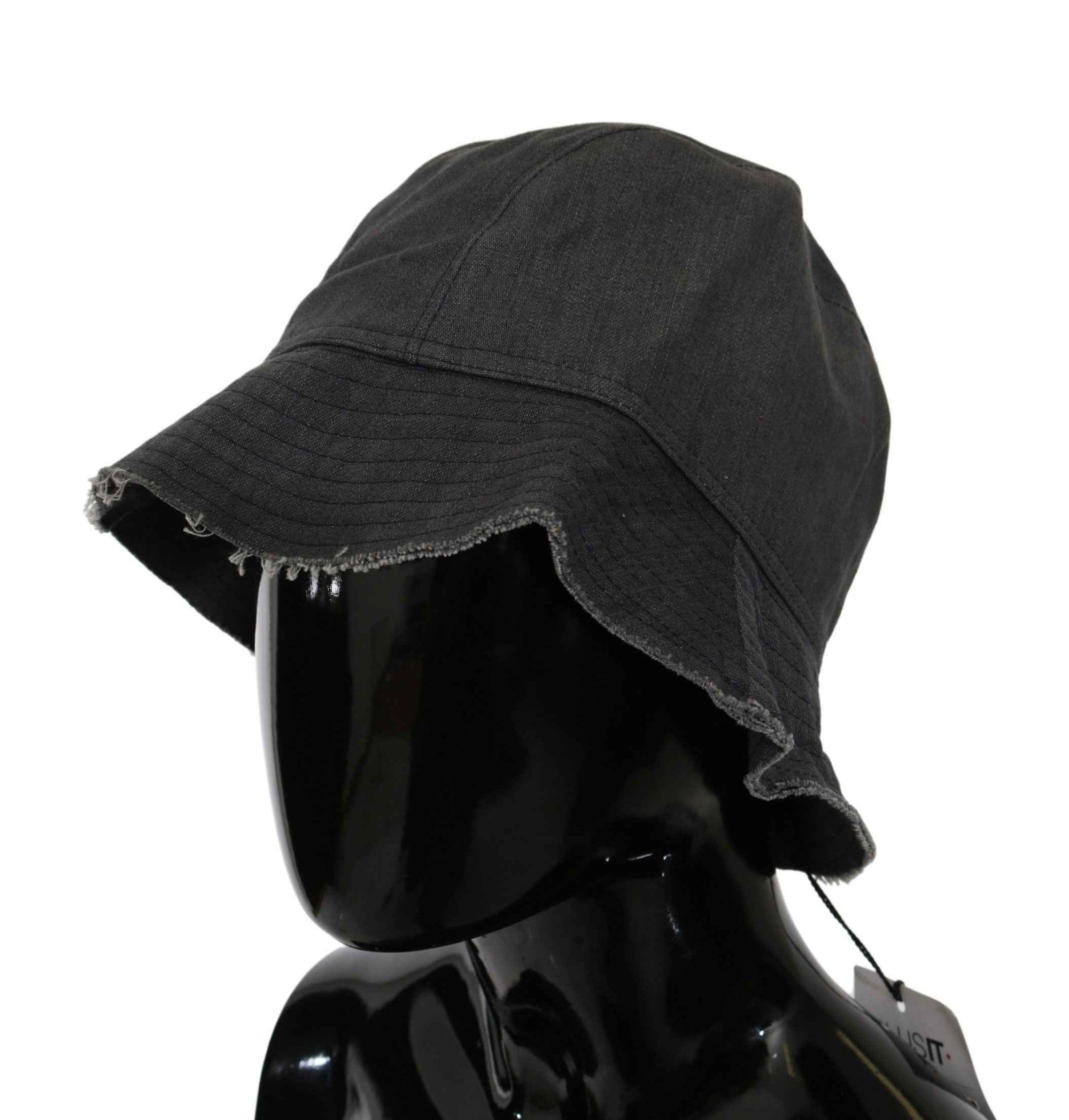 Costume National Black Washed Wide Brim Outdoor Bucket Hat