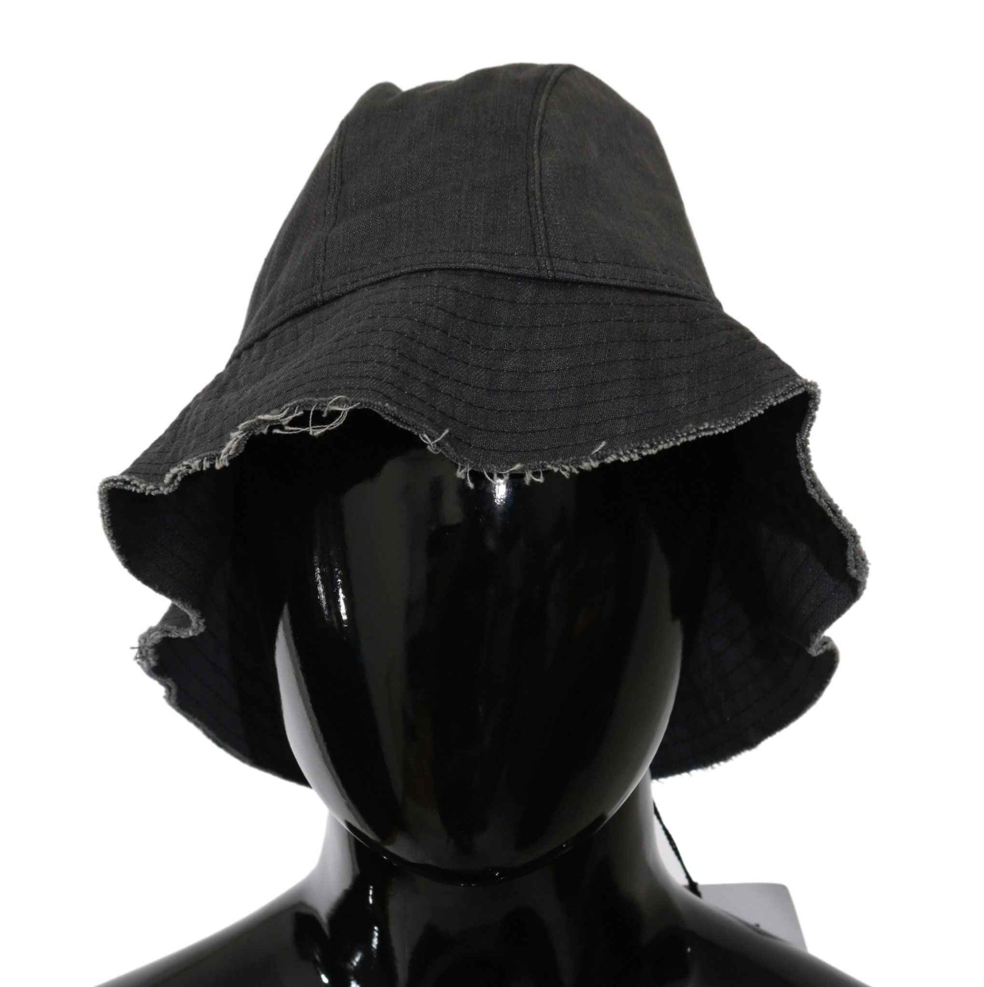Costume National Black Washed Wide Brim Outdoor Bucket Hat