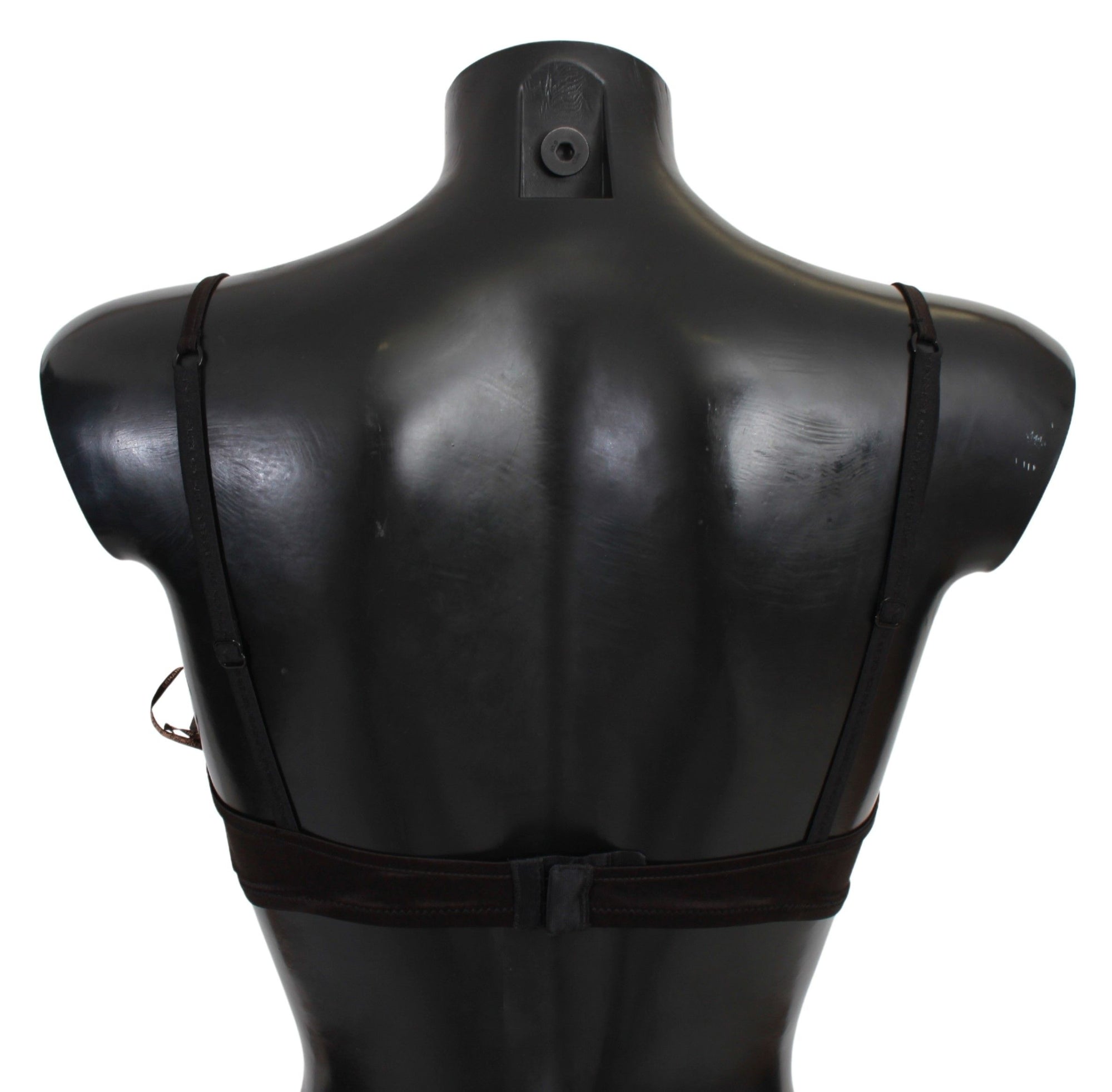 Ermanno Scervino Brown Sequined Balconcino Bra Underwear