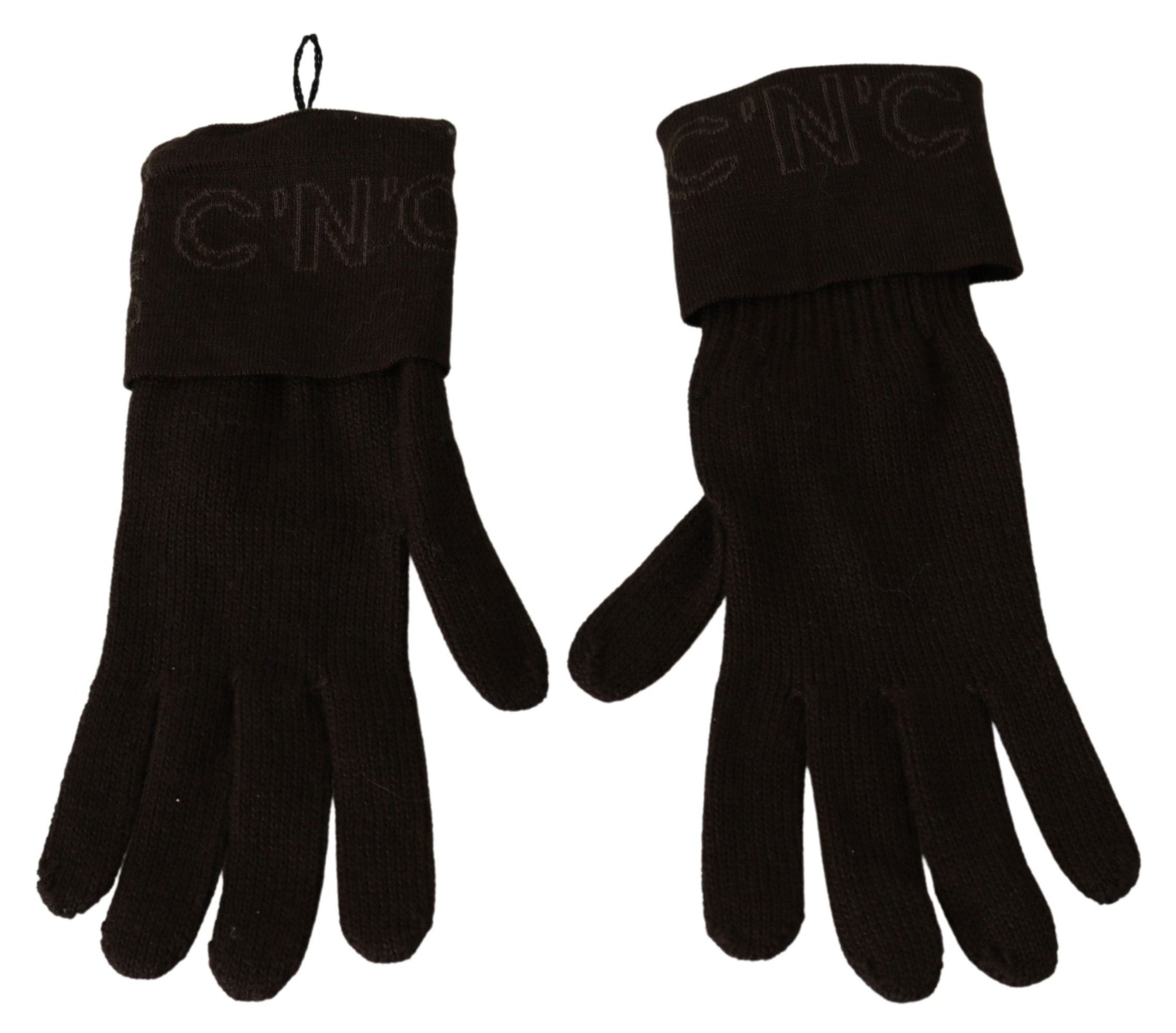 Costume National Brown Wool Knitted One Size Wrist Length Gloves - Maison Luxe