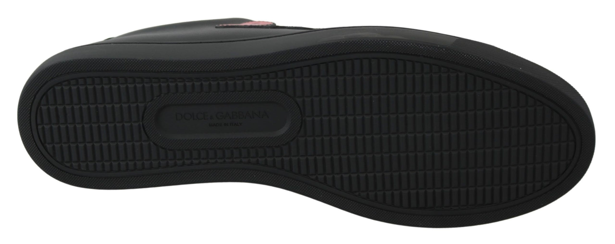 Dolce & Gabbana Black Leather Love Heart Sneakers Womens Shoes