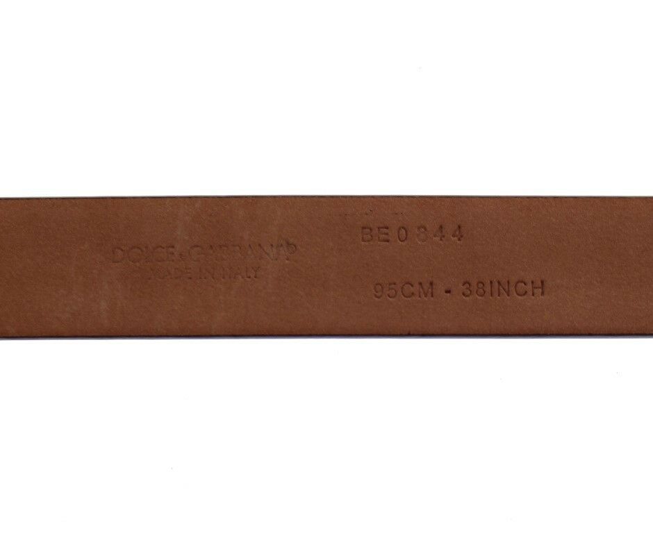 Dolce & Gabbana Purple Leather Logo Cintura Gürtel Belt - Maison Luxe