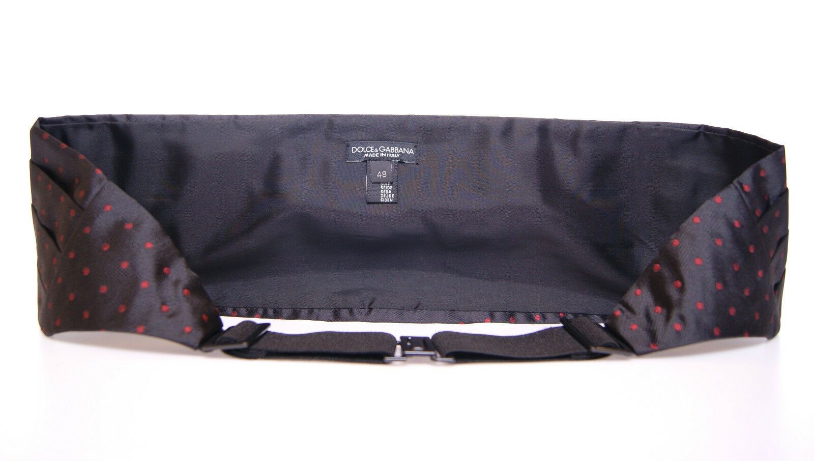 Dolce & Gabbana Black Waist Tuxedo Smoking Belt Cummerbund - Maison Luxe