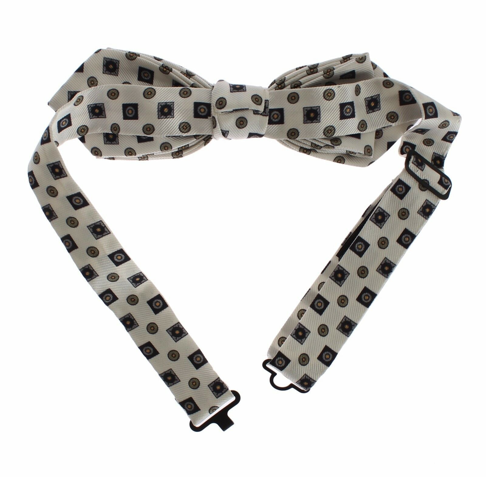 Dolce & Gabbana White Silk Bowtie Leather Men Belt Gift Box - Maison Luxe