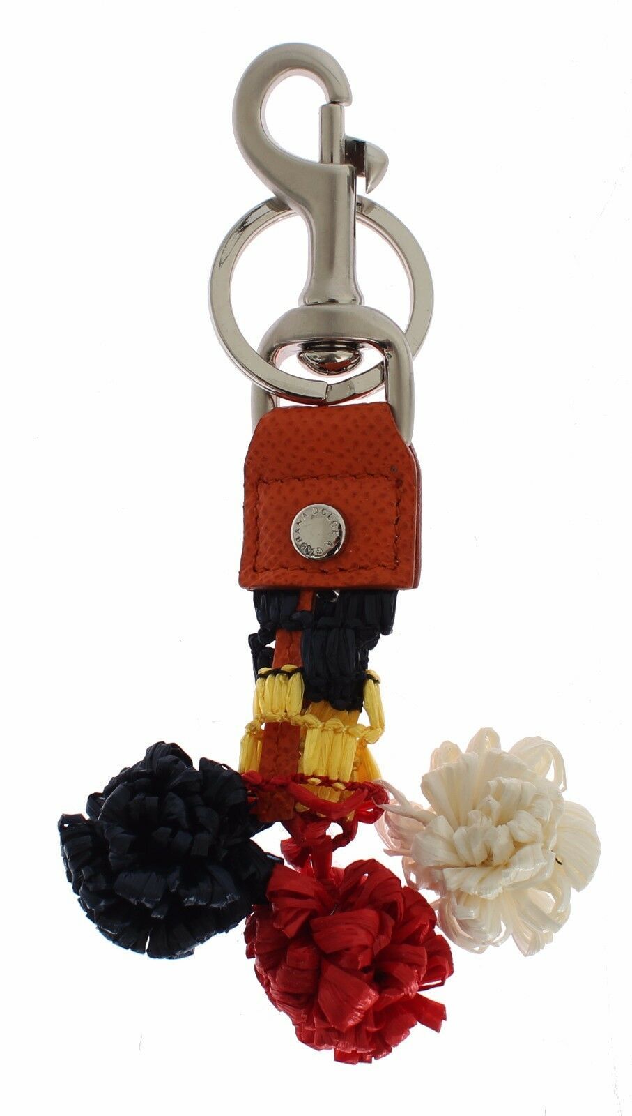 Dolce & Gabbana Multicolor Raffia Leather Clasp Finder Chain Keyring - Maison Luxe