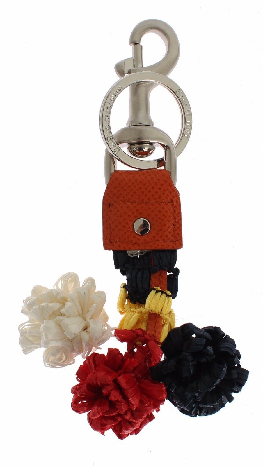 Dolce & Gabbana Multicolor Raffia Leather Clasp Finder Chain Keyring - Maison Luxe