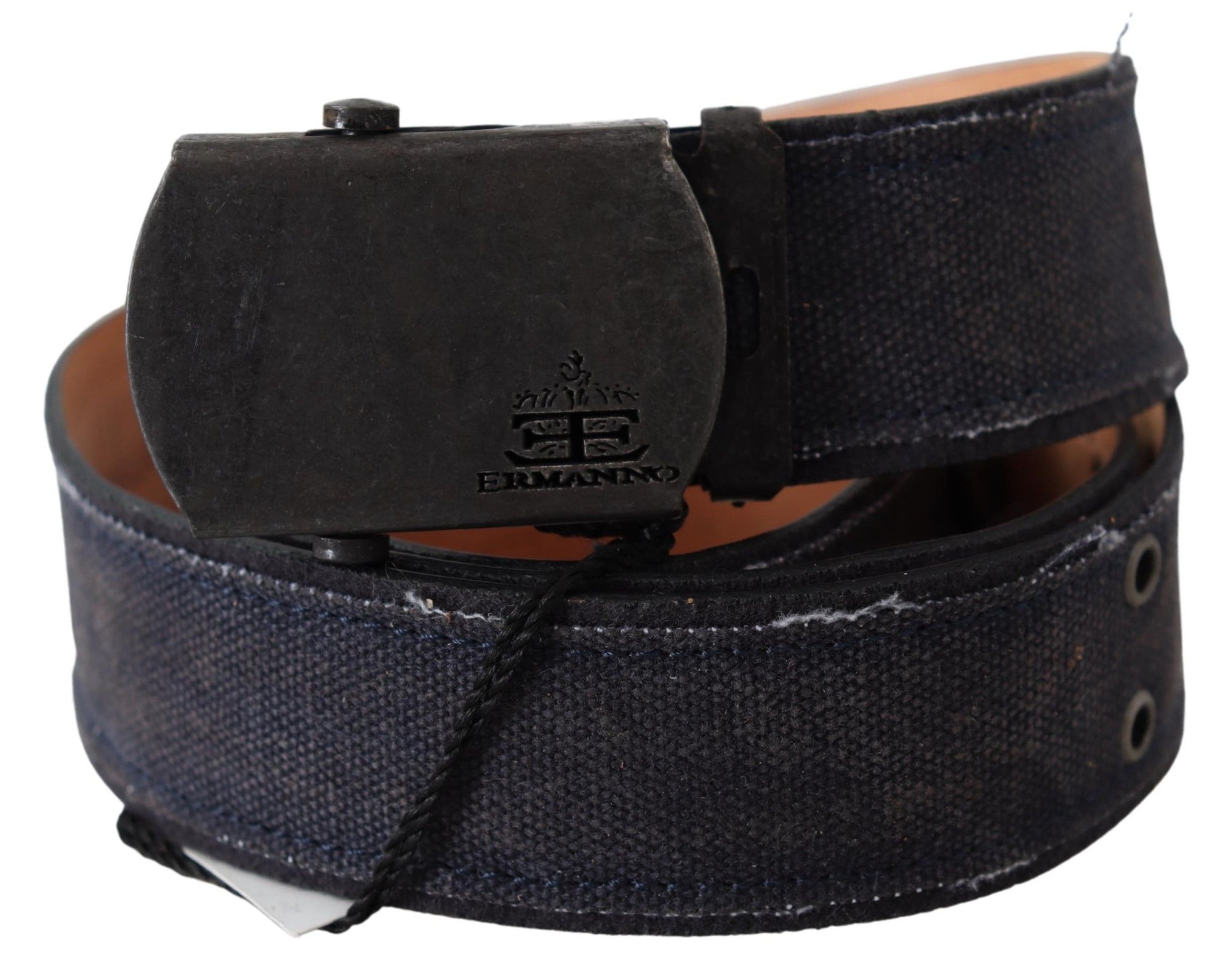 Ermanno Scervino Blue Leather Ratchet Buckle Belt - Maison Luxe