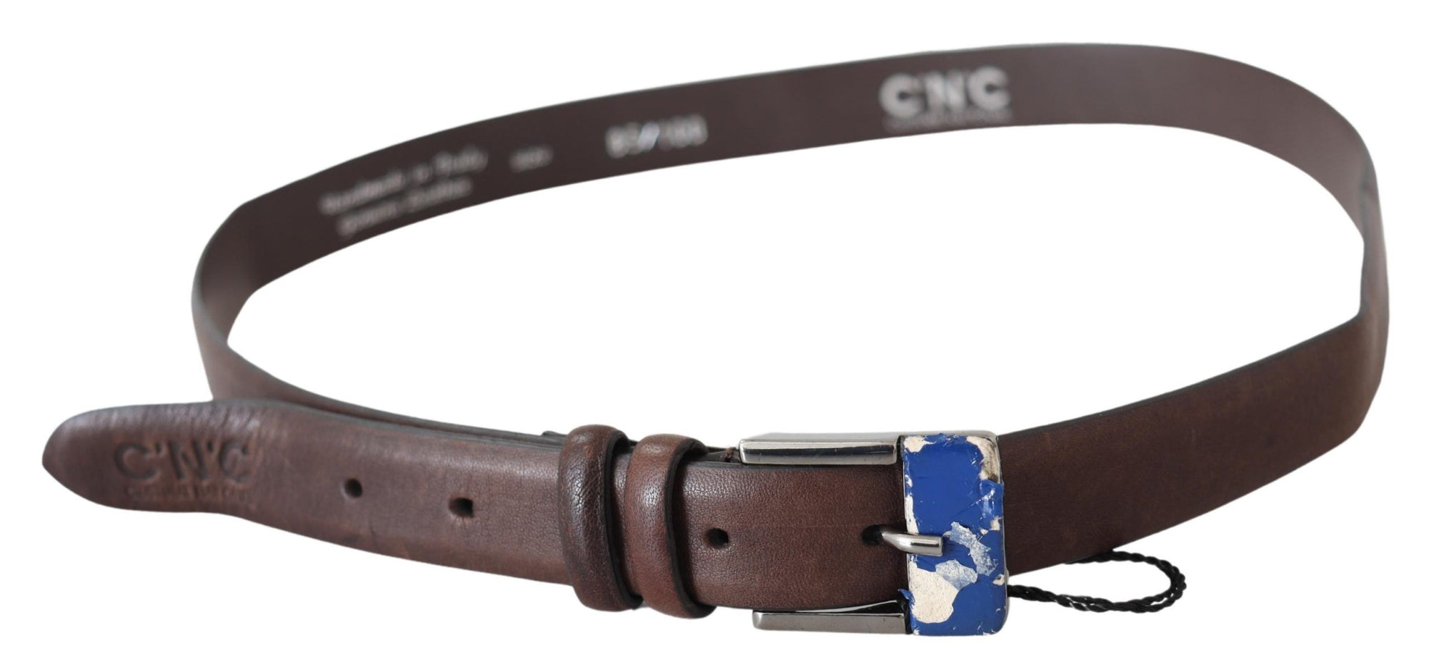 Costume National Brown Genuine Leather Silver Buckle Belt - Maison Luxe