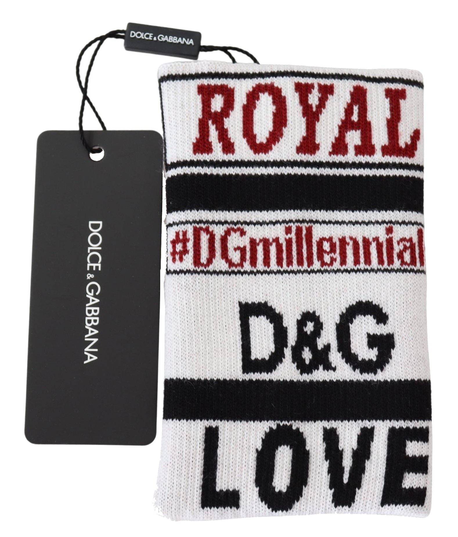 Dolce & Gabbana Multicolor Wool Knit D&G Love Wristband Wrap - Maison Luxe