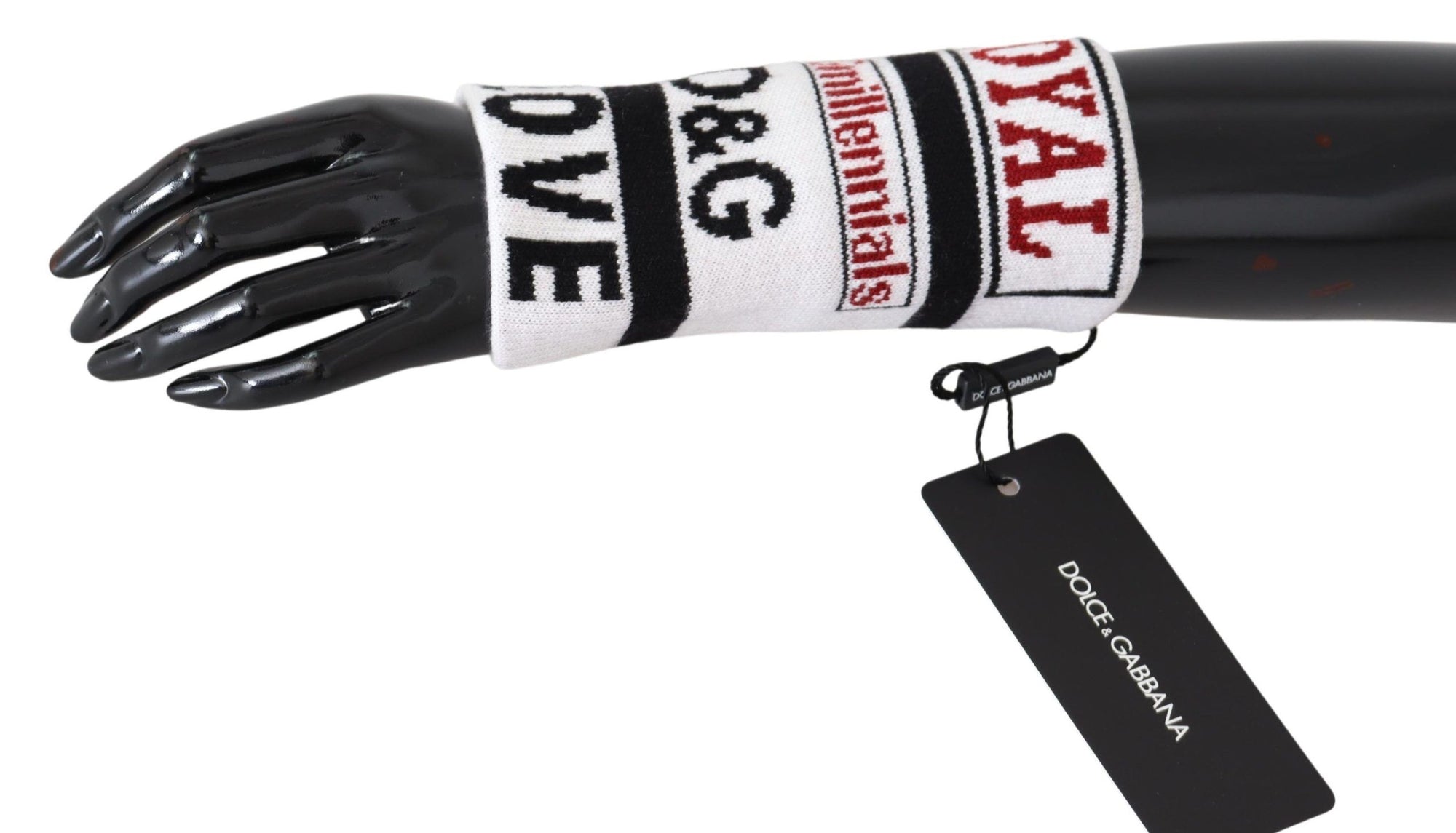 Dolce & Gabbana Multicolor Wool Knit D&G Love Wristband Wrap - Maison Luxe