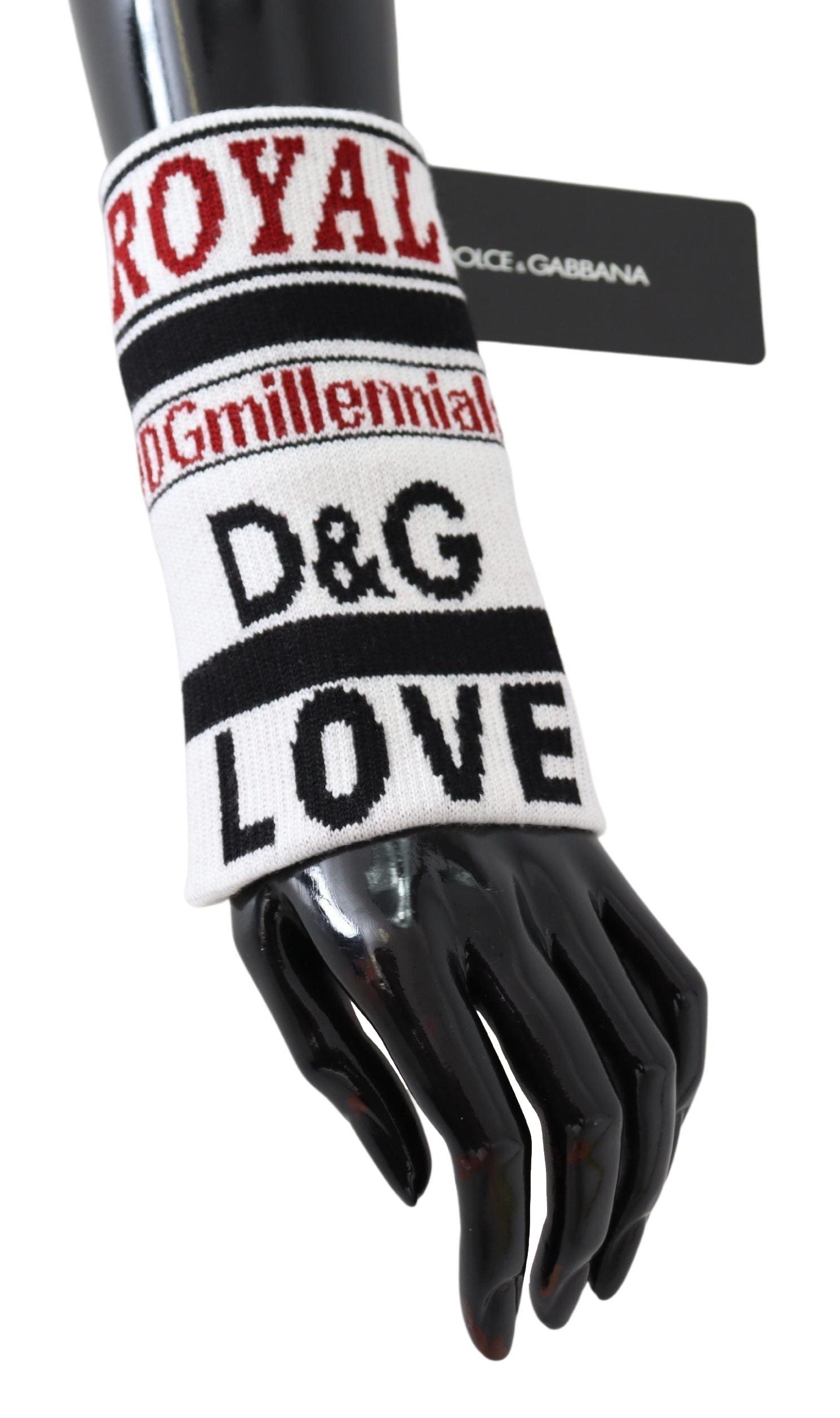 Dolce & Gabbana Multicolor Wool Knit D&G Love Wristband Wrap - Maison Luxe