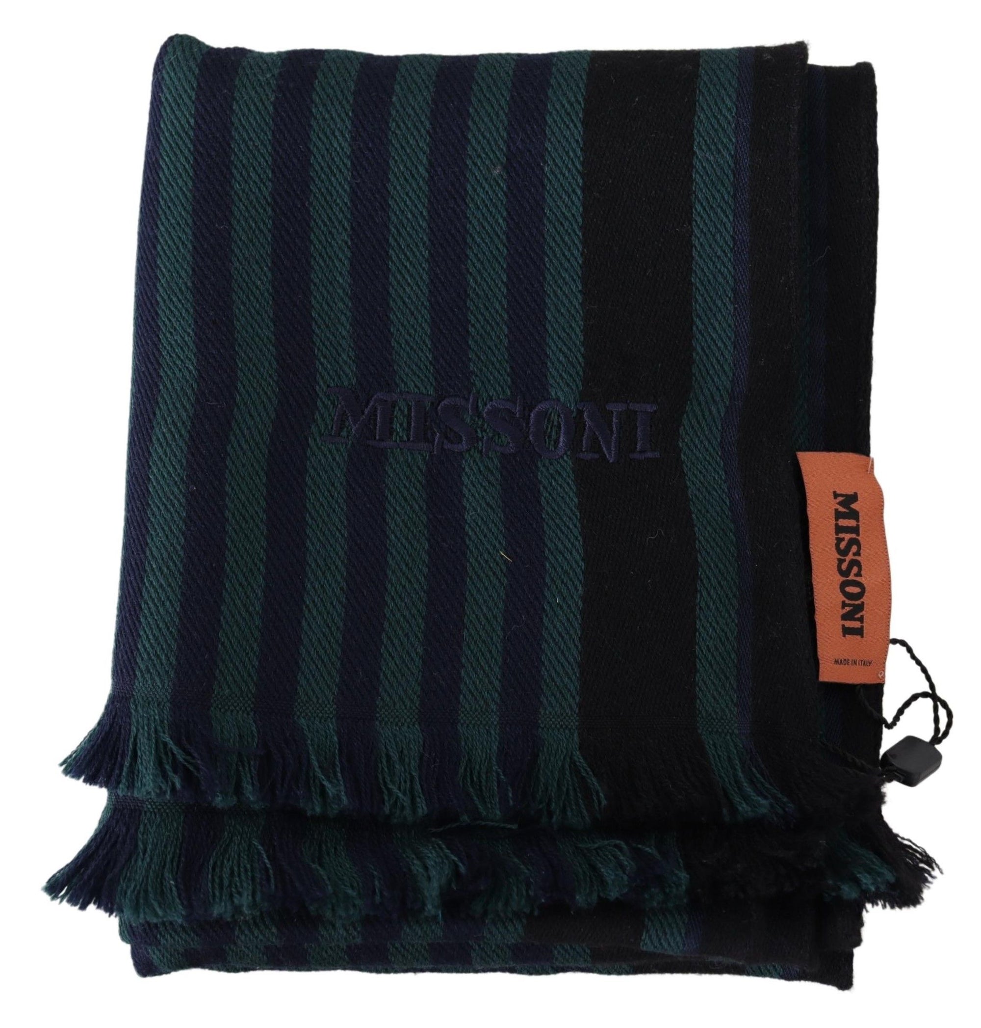 Missoni Multicolor Striped Wool Unisex Neck Wrap Shawl - Maison Luxe