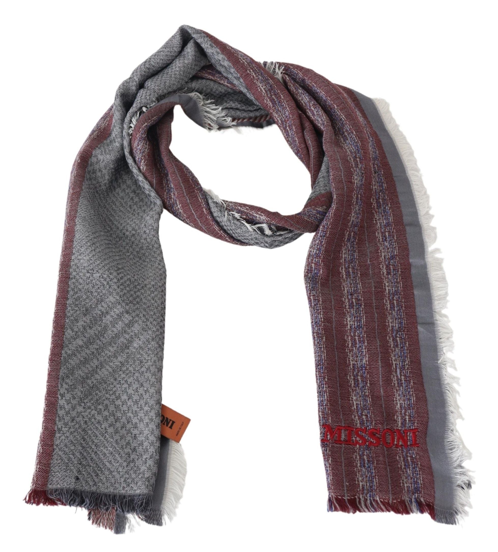 Missoni Multicolor Wool Striped Unisex Neck Wrap Shawl Scarf - Maison Luxe