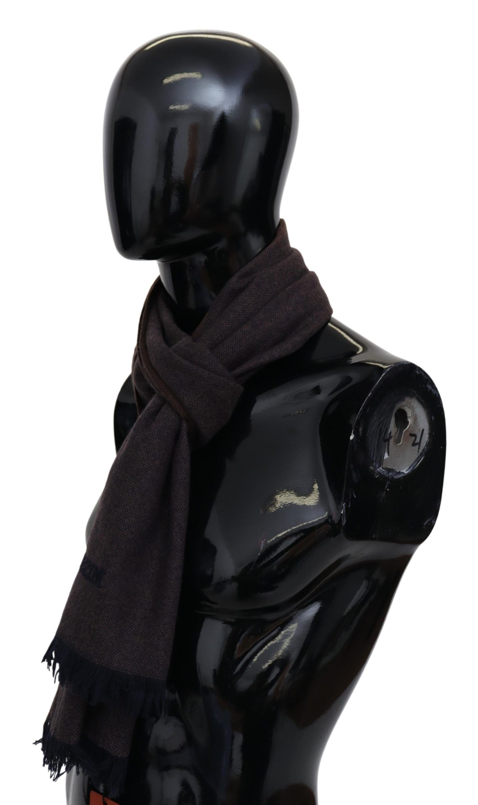 Missoni Brown 100% Cashmere Unisex Neck Wrap Fringes Scarf - Maison Luxe