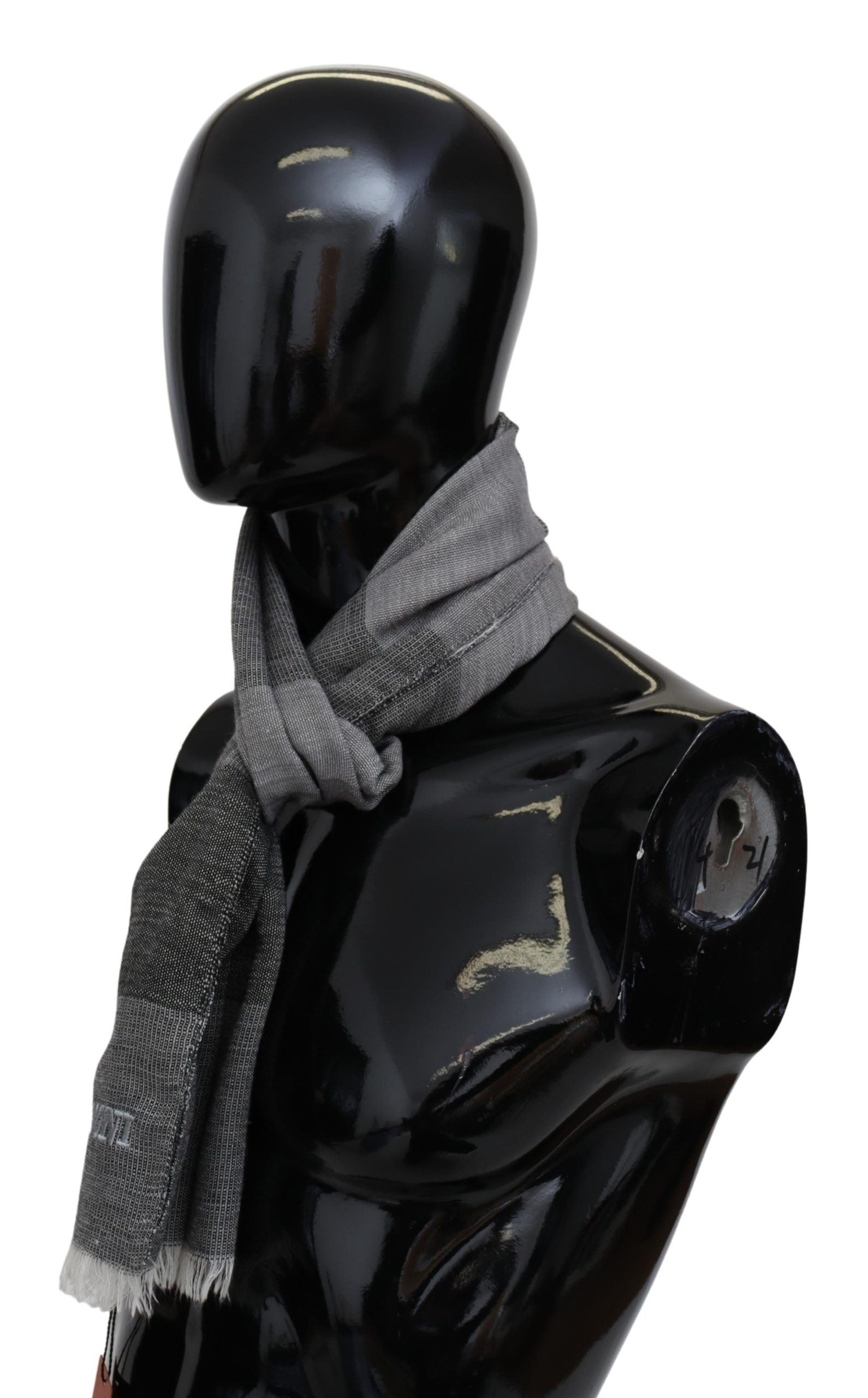 Missoni Gray Striped Wool Unisex Neck Wrap Fringes Scarf - Maison Luxe