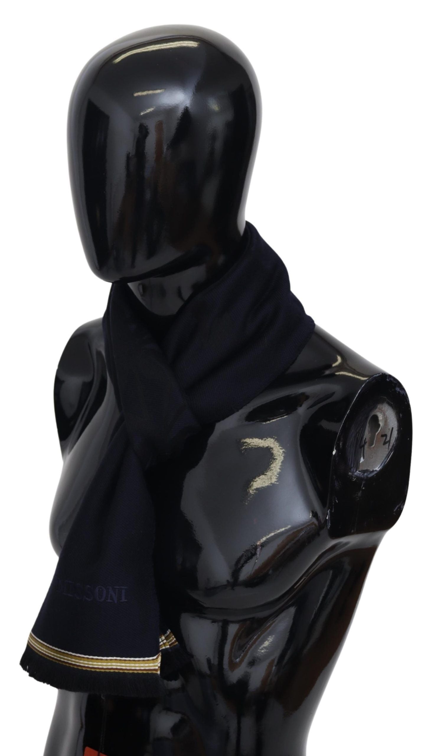 Missoni Black 100% Wool Unisex Neck Wrap Fringes Scarf - Maison Luxe