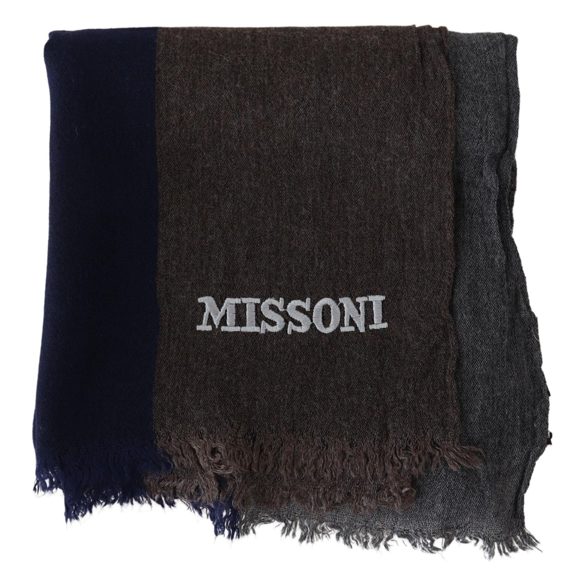 Missoni Multicolor Striped Wool Unisex Wrap Fringes Scarf - Maison Luxe
