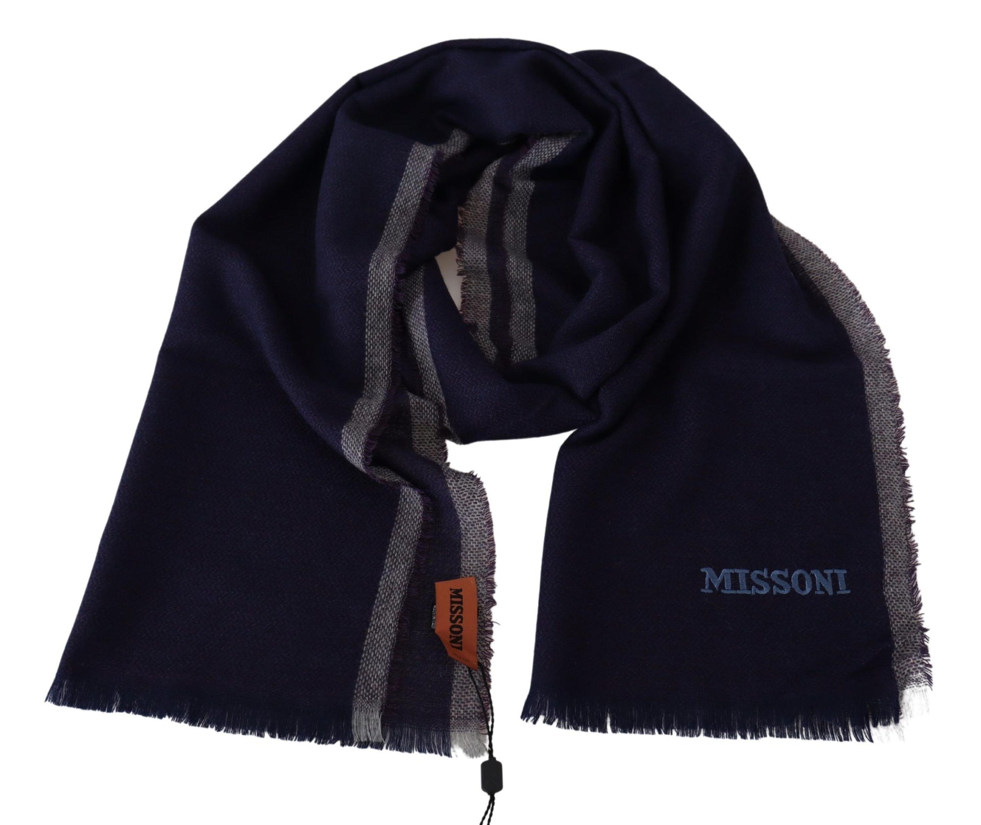 Missoni Multicolor Striped Wool Unisex Wrap Fringes Scarf - Maison Luxe