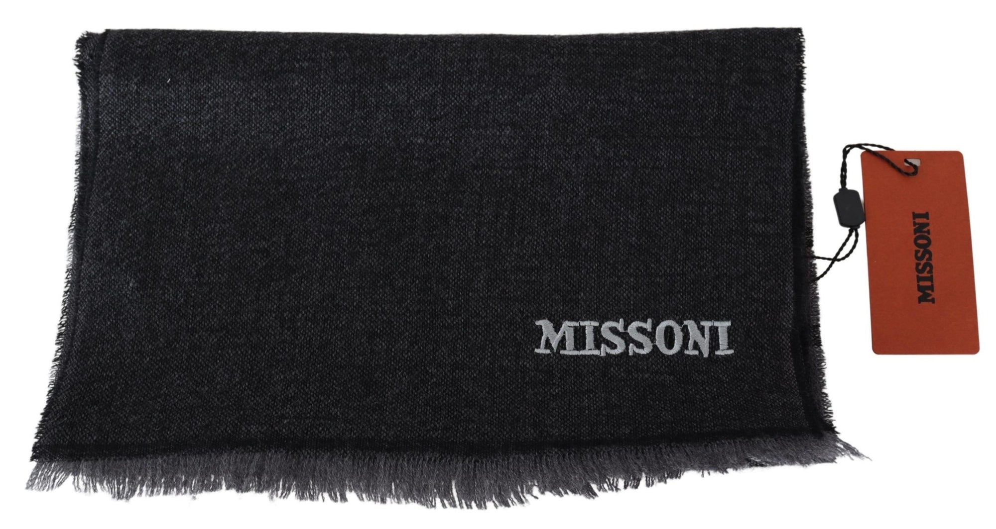 Missoni Black Striped Wool Unisex Neck Wrap Scarf - Maison Luxe