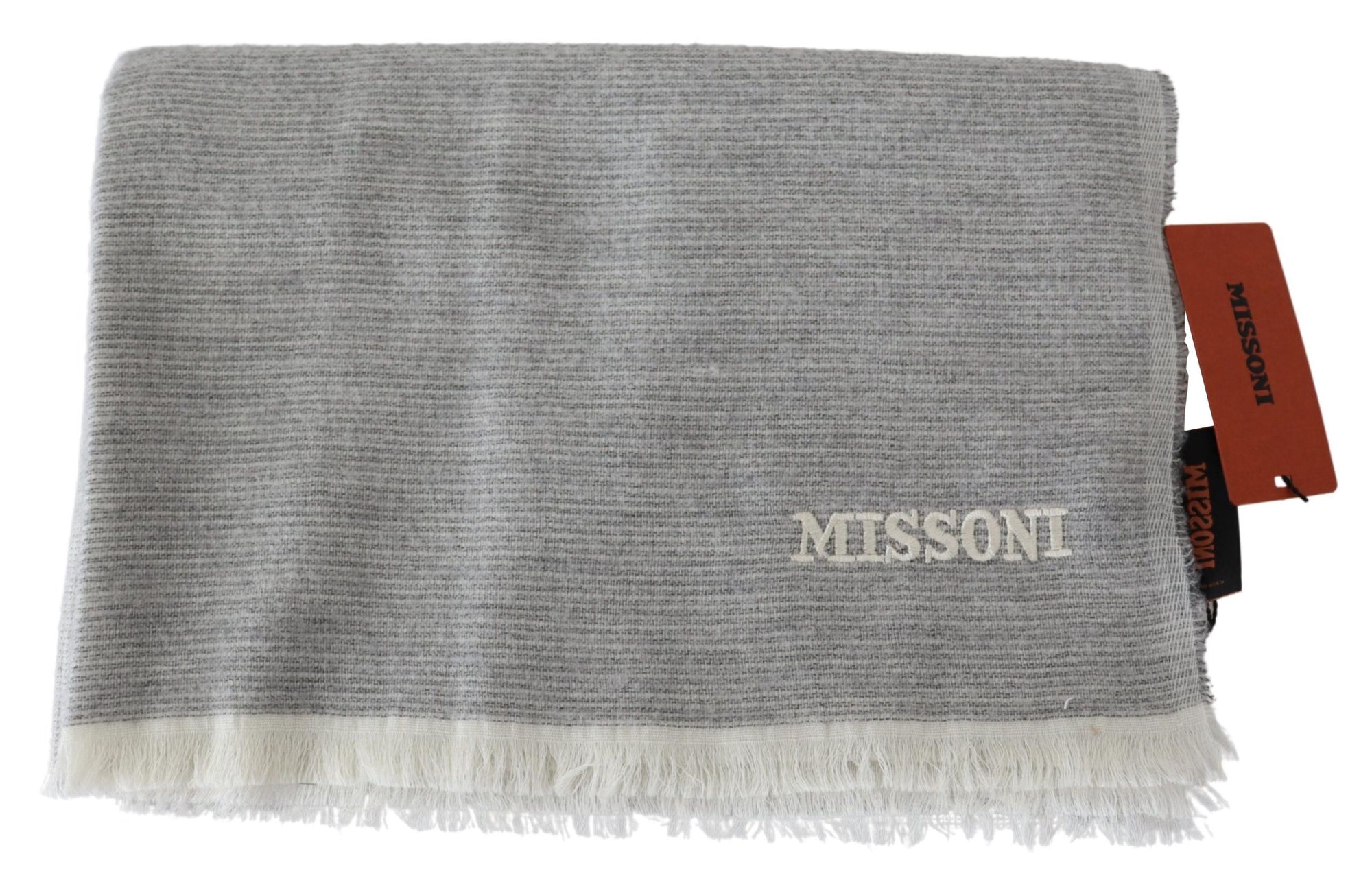 Missoni Beige 100% Wool Unisex Neck Wrap Scarf - Maison Luxe