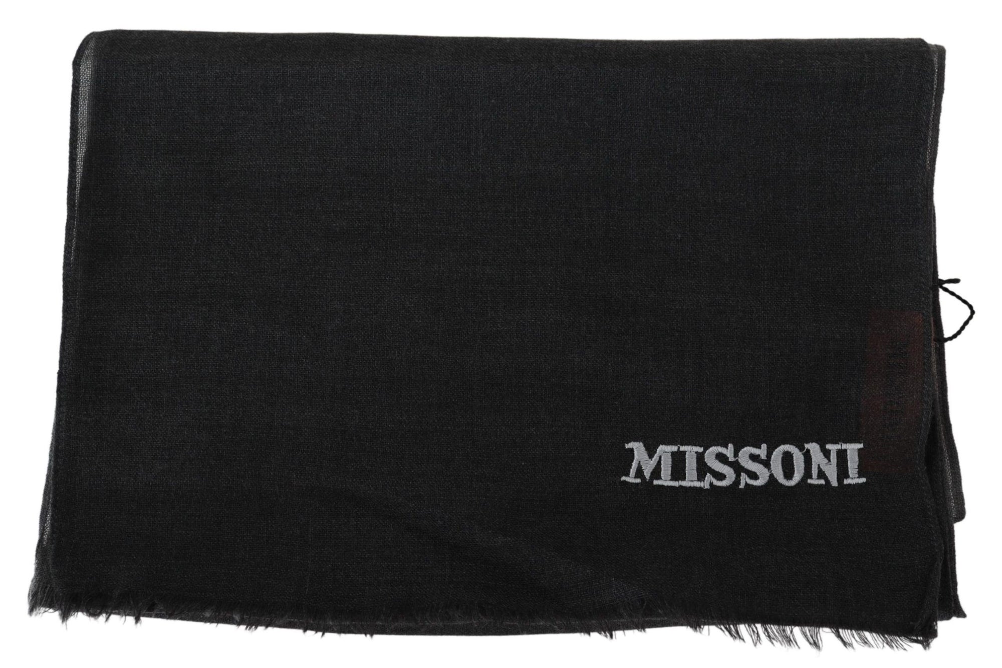 Missoni Black 100% Wool Unisex Neck Wrap Scarf - Maison Luxe