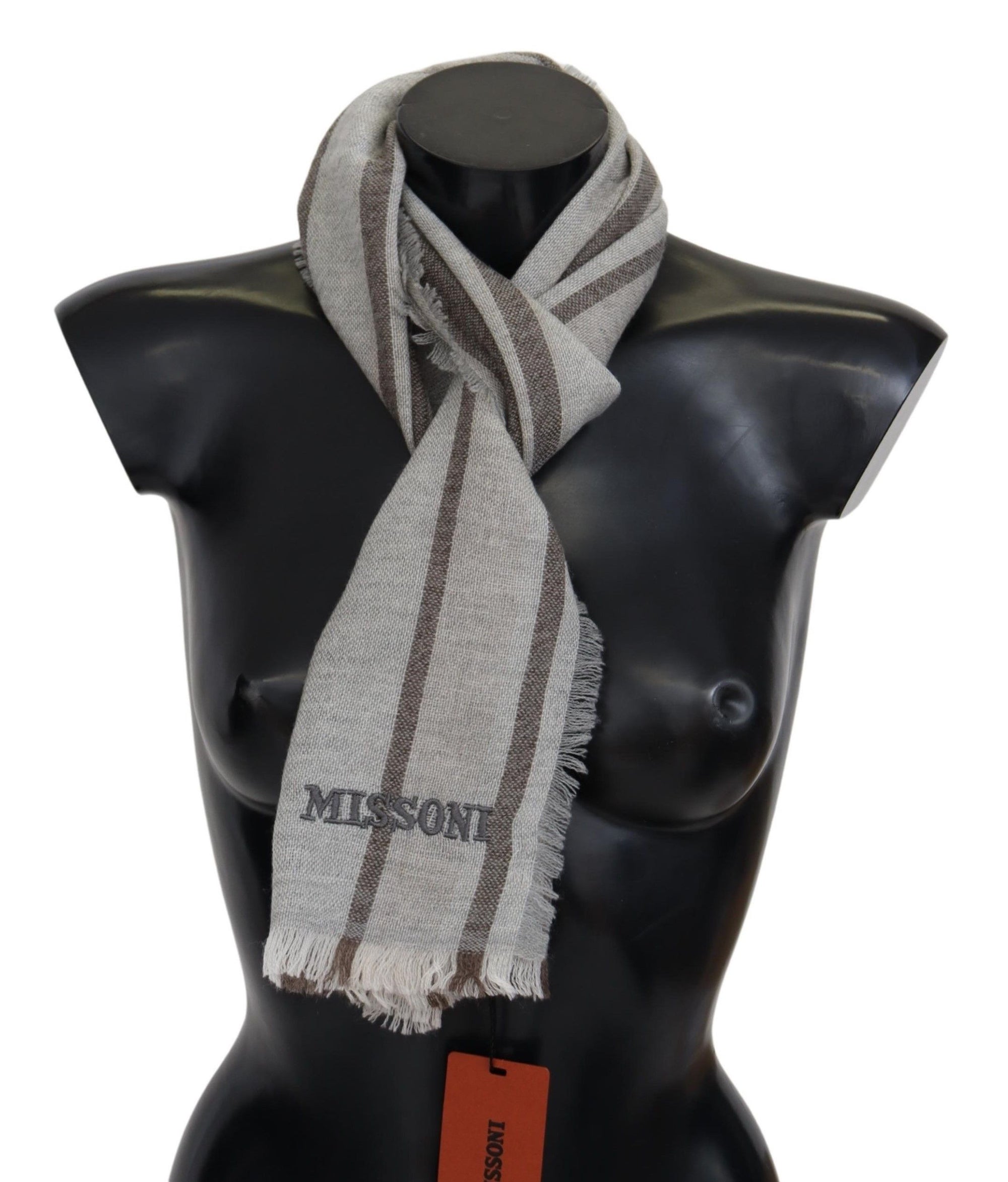 Missoni Multicolor Striped Wool Unisex Neck Wrap Scarf - Maison Luxe
