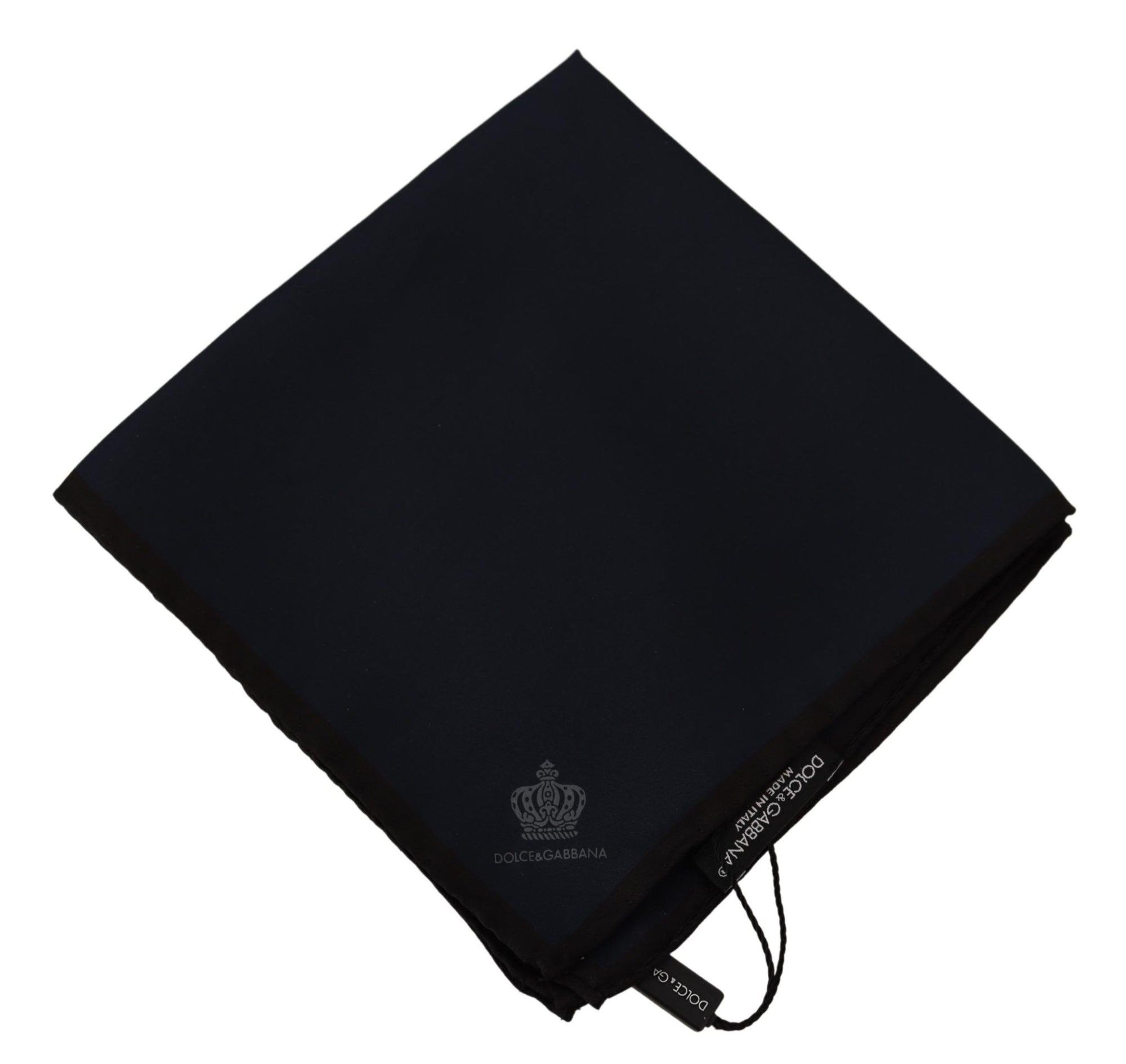 Dolce & Gabbana Black Square Handkerchief 100% Silk Scarf - Maison Luxe