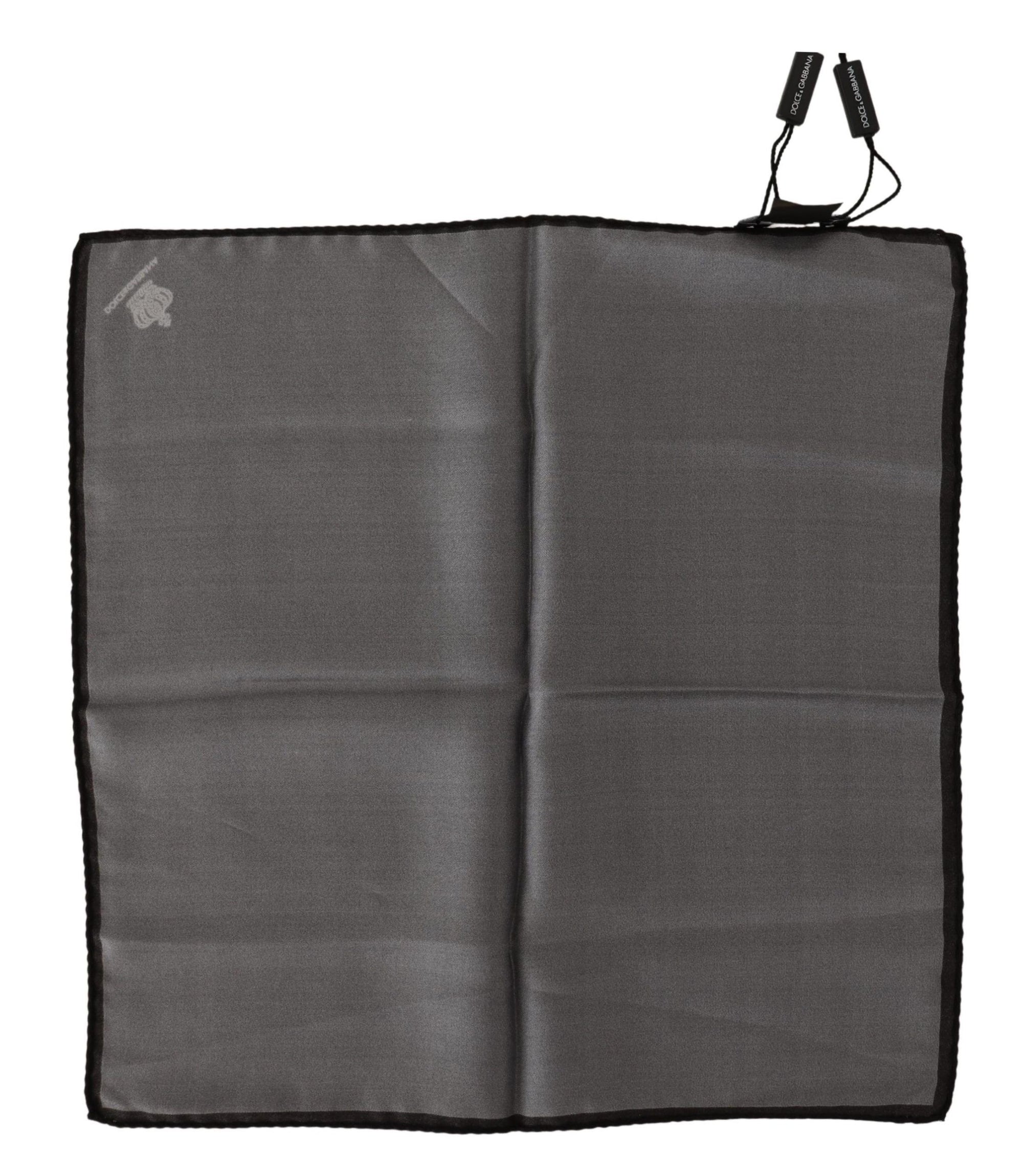 Dolce & Gabbana Gray 100% Silk Square Handkerchief Gray 100% Silk Square Handkerchief - Maison Luxe