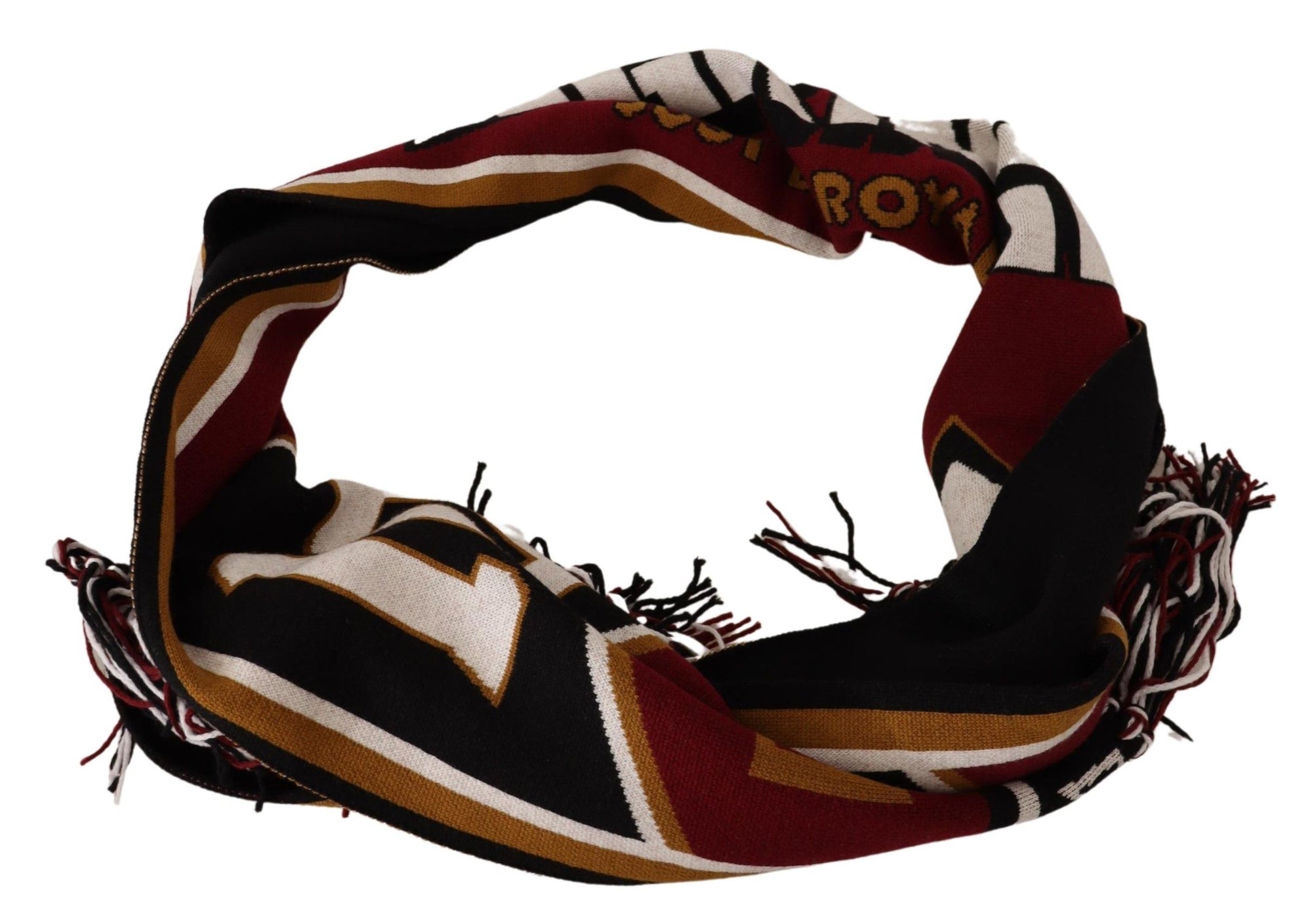 Dolce & Gabbana Multicolor Wool Knit DG King Shawl Wrap Scarf - Maison Luxe