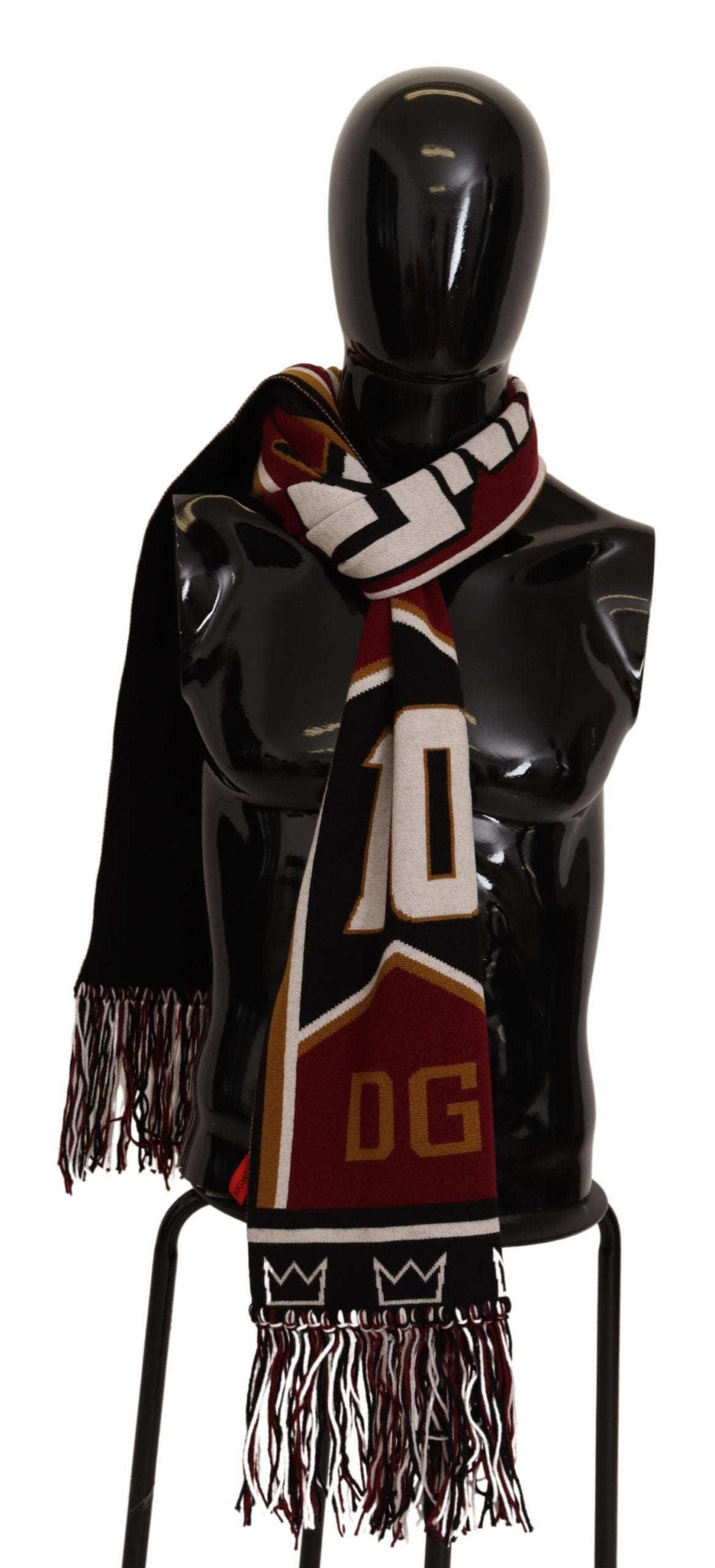 Dolce & Gabbana Multicolor Wool Knit DG King Shawl Wrap Scarf - Maison Luxe