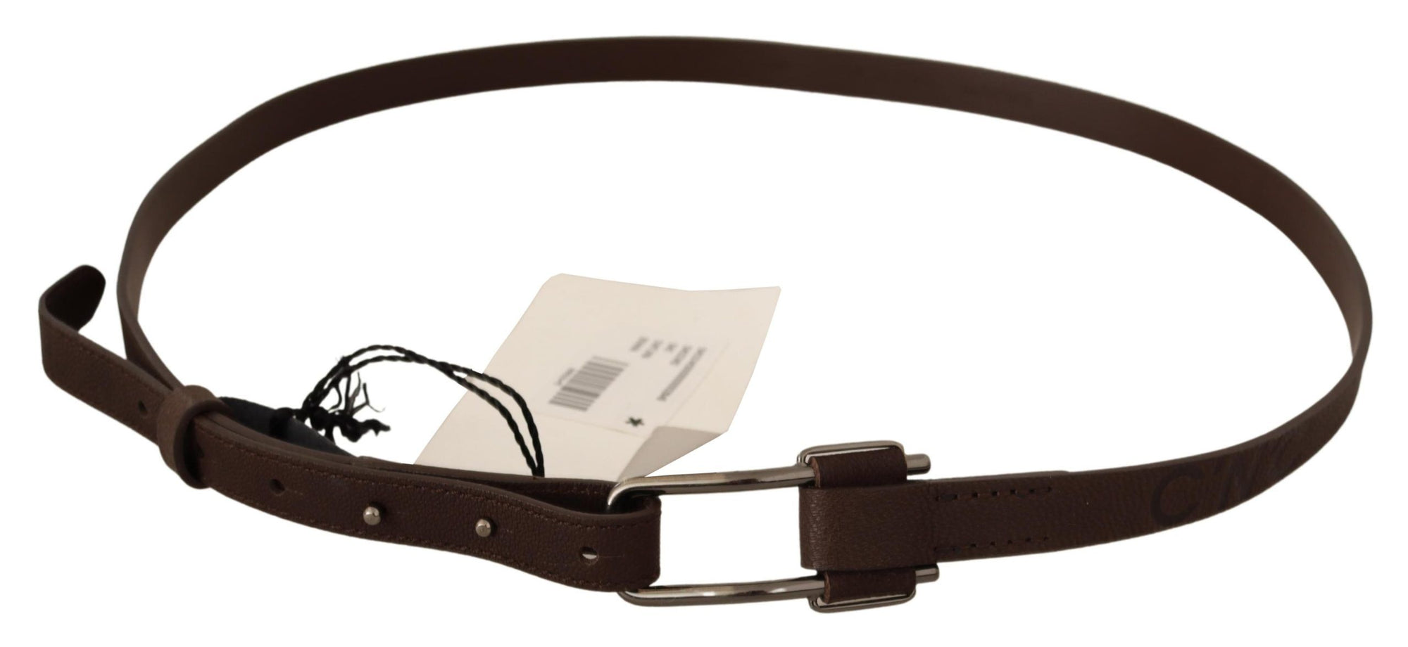 Costume National Brown WX Silver Metal Buckle Belt - Maison Luxe