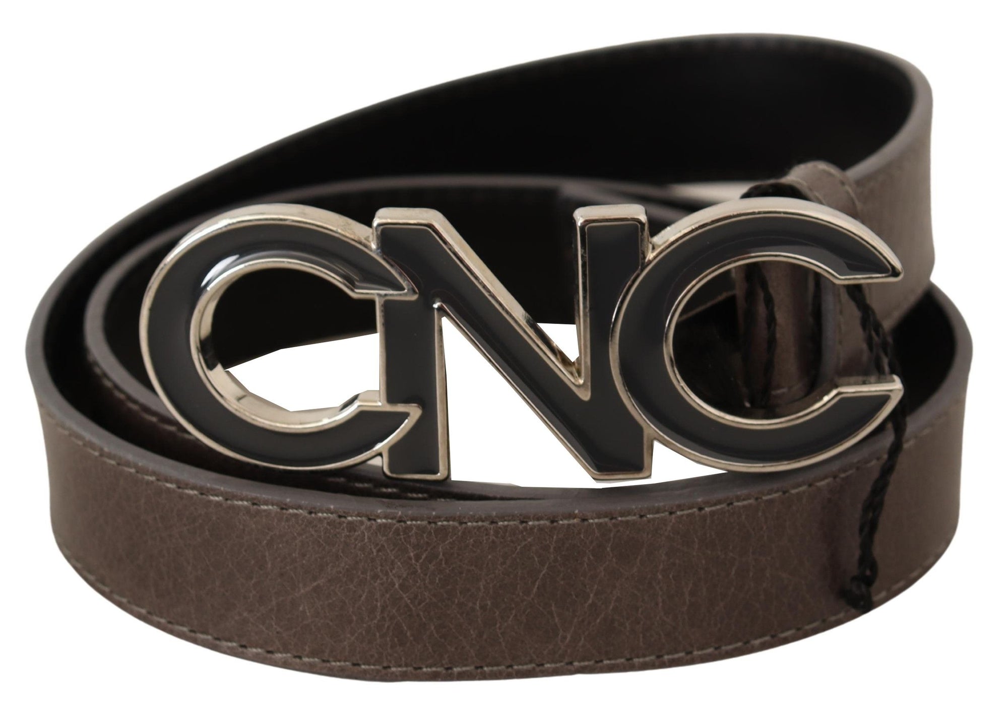 Costume National Brown Letter Logo Buckle Belt - Maison Luxe