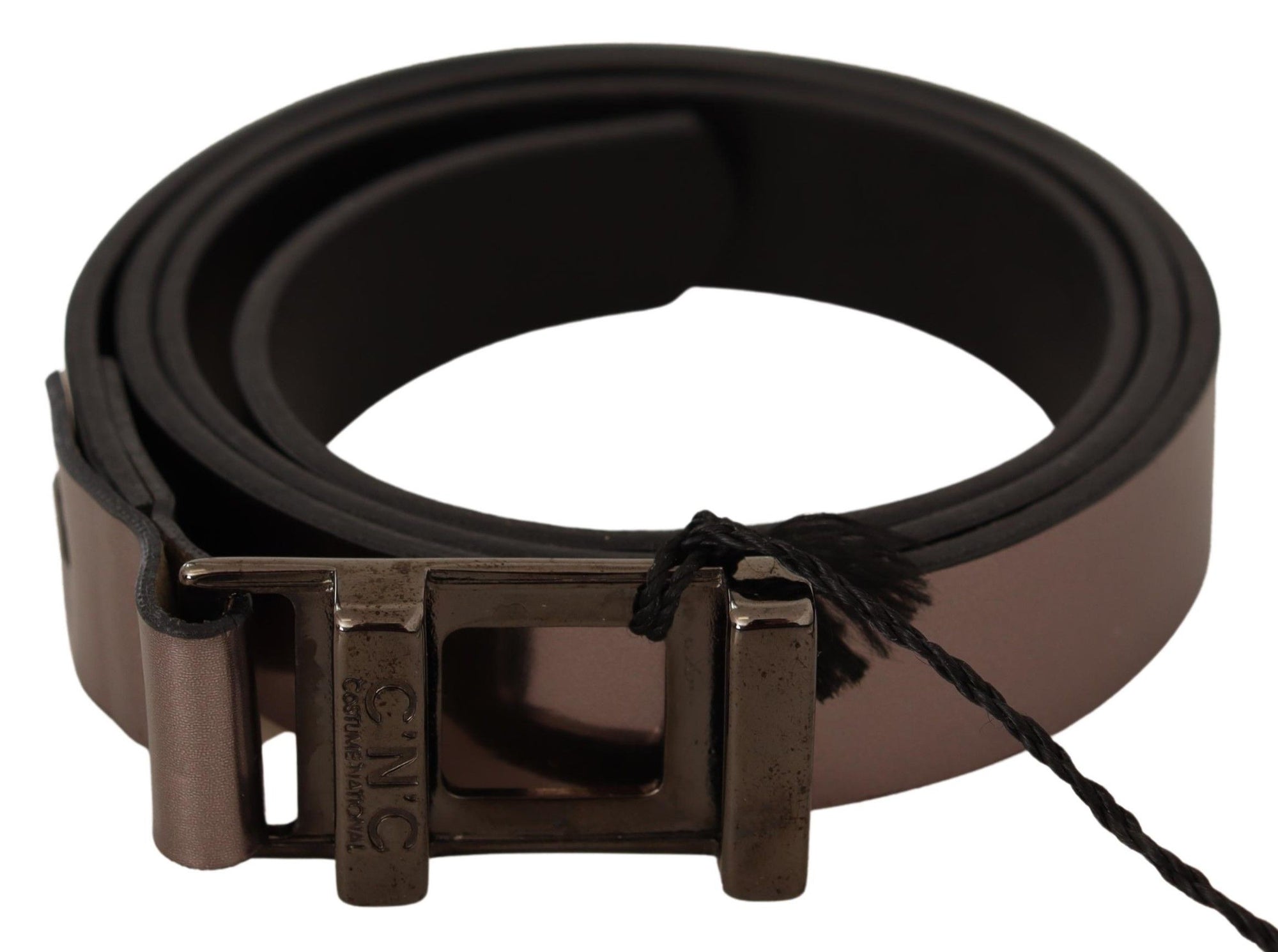 Costume National Pink Metallic Leather Buckle Belt - Maison Luxe