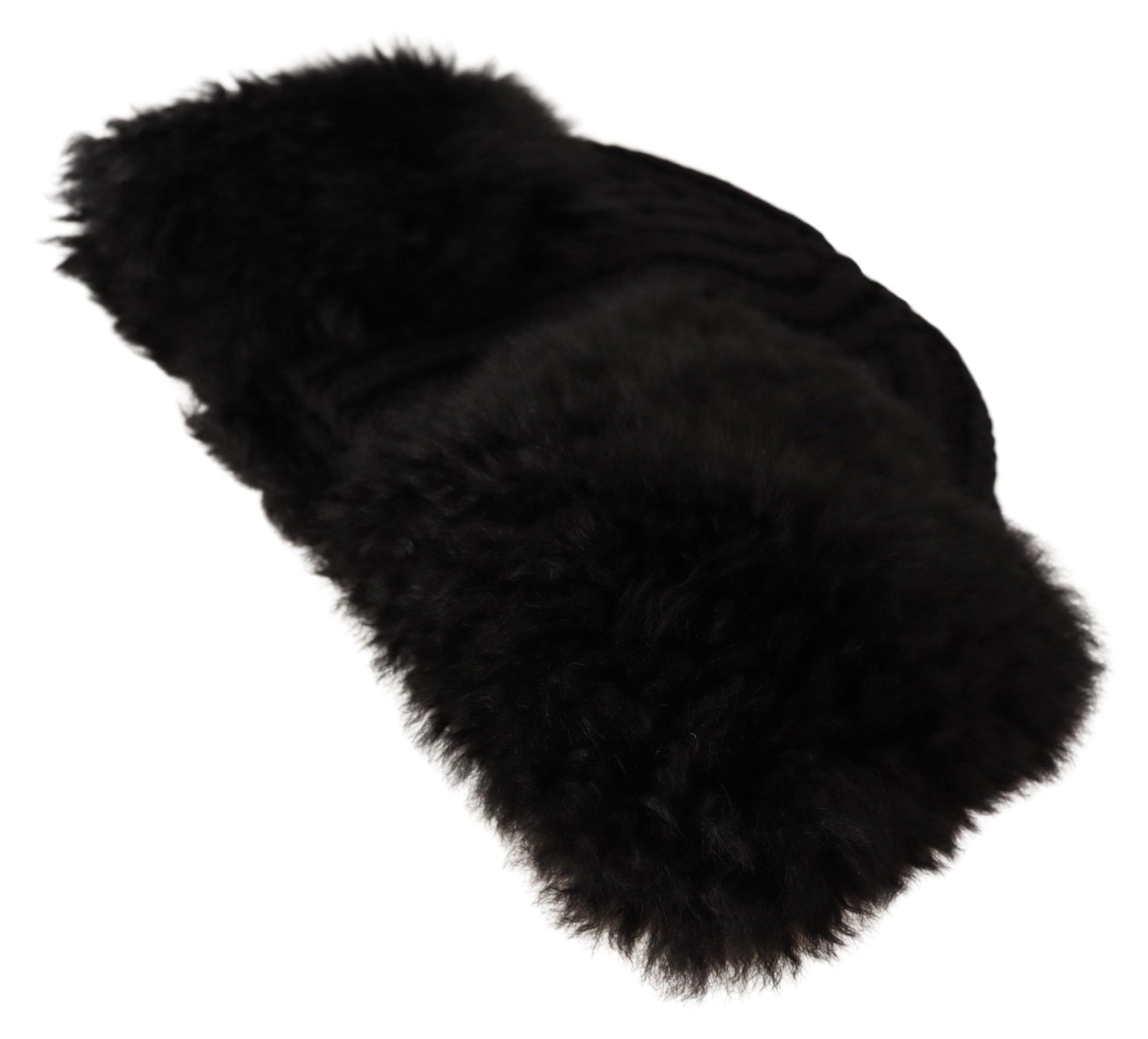 Dolce & Gabbana Black Cashmere Fur Women Beanie Women Hat - Maison Luxe