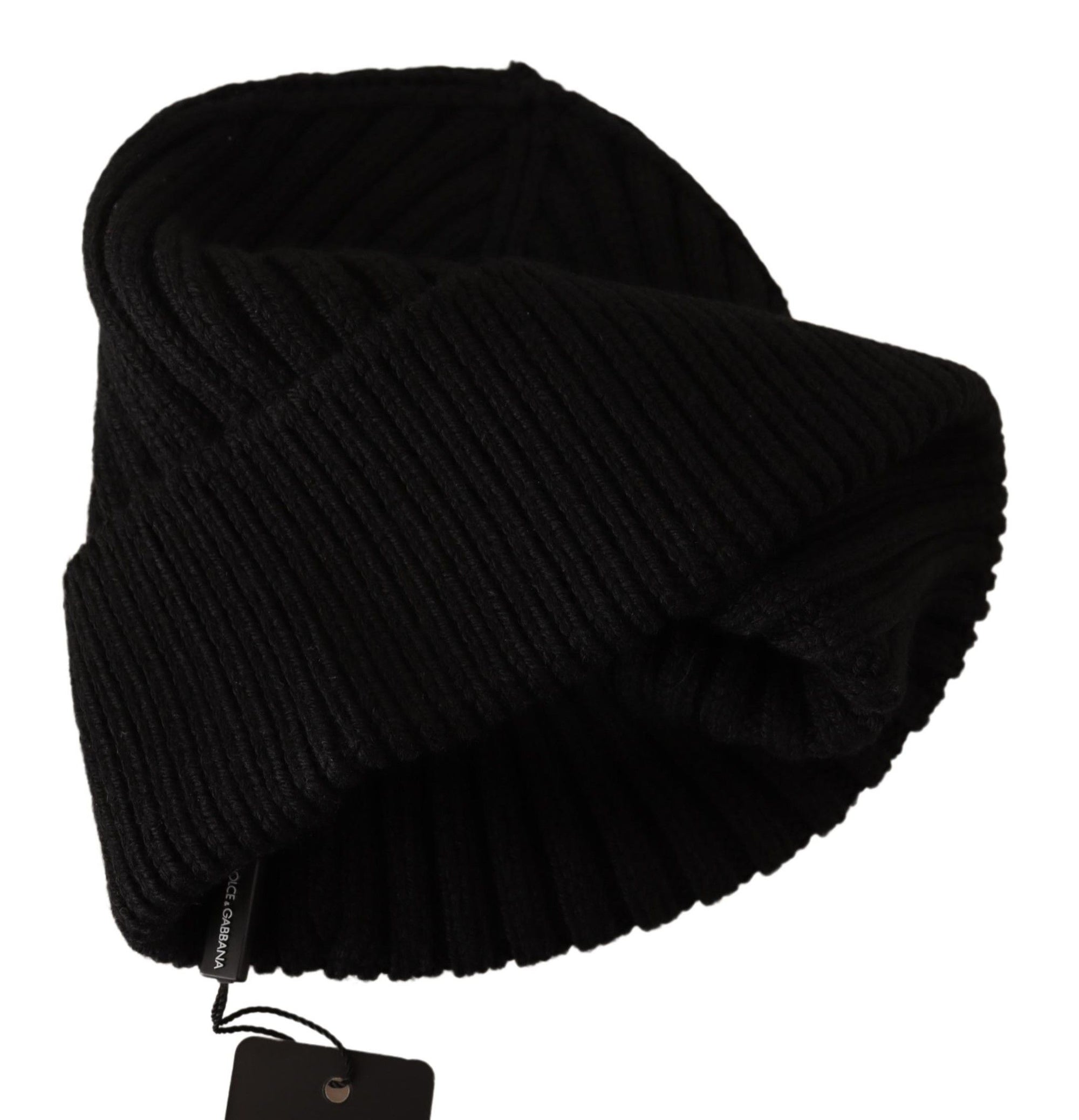 Dolce & Gabbana Black Wool Knit Women Winter Hat - Maison Luxe