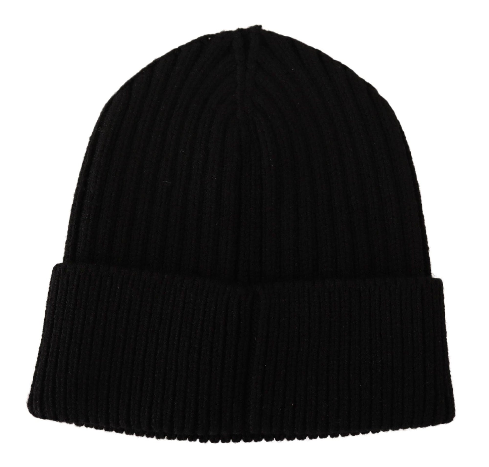 Dolce & Gabbana Black Wool Knit Women Winter Hat - Maison Luxe