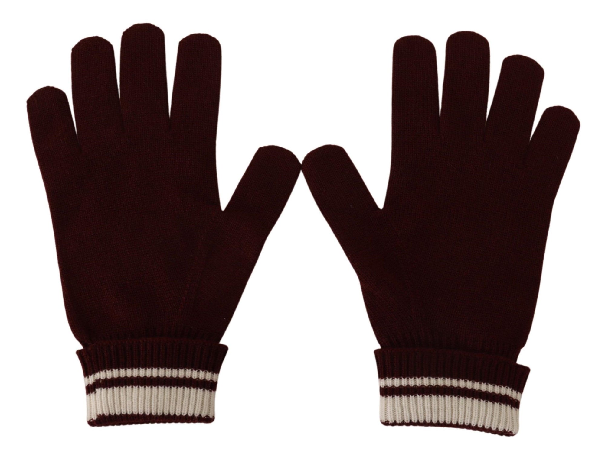 Dolce & Gabbana Red White D&G Logo Crown Cashmere Gloves - Maison Luxe