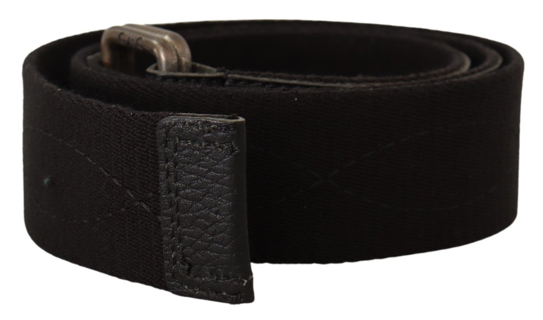 Costume National Black Cotton Ducati Metal Buckle Belt - Maison Luxe