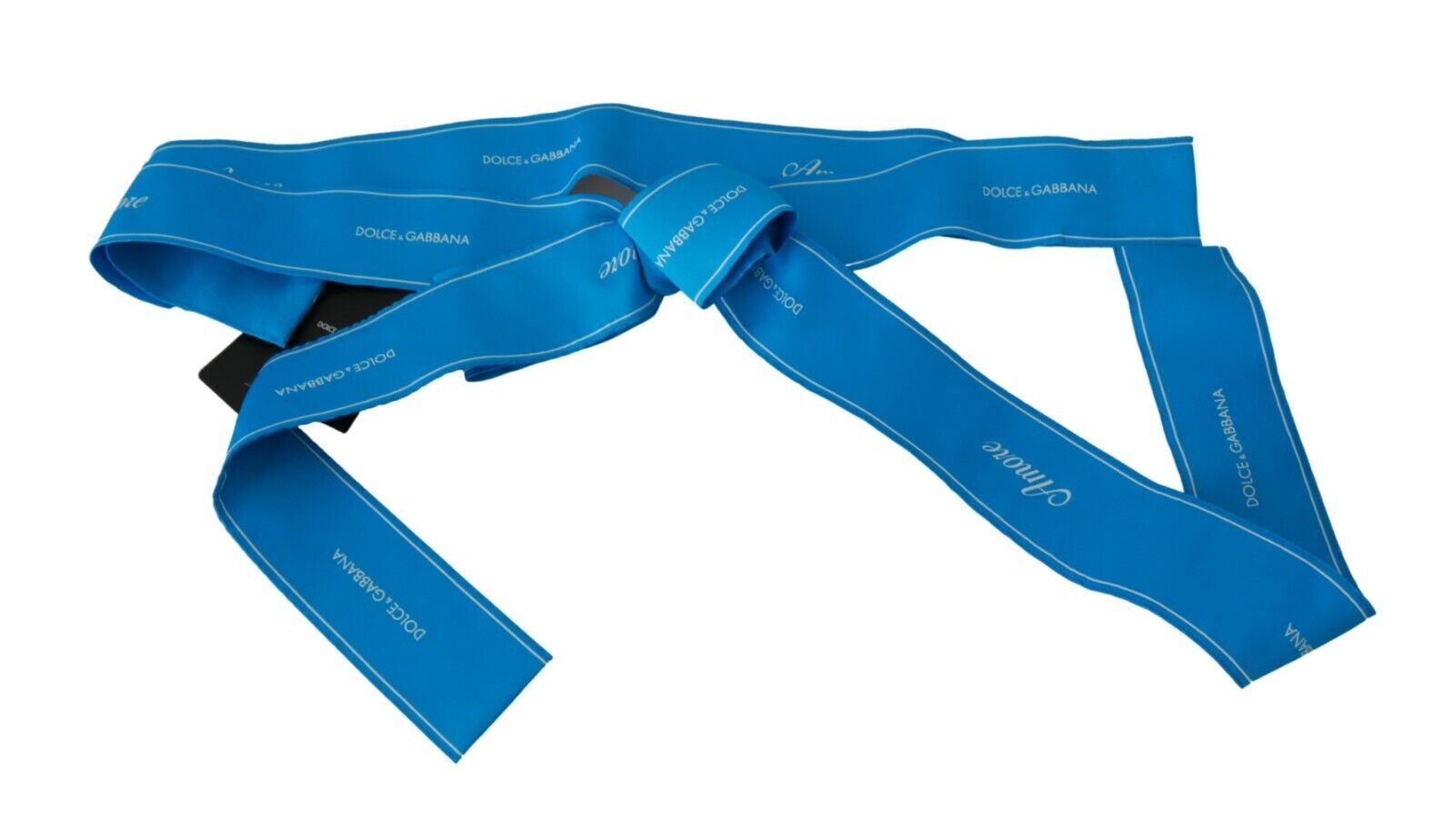 Dolce & Gabbana Blue Waist Ribbon Wide Bow Belt - Maison Luxe