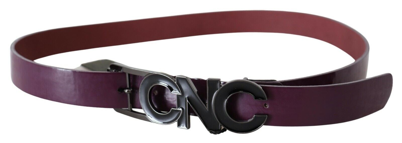 Costume National Brown Leather Large Logo Letter Buckle Belt - Maison Luxe