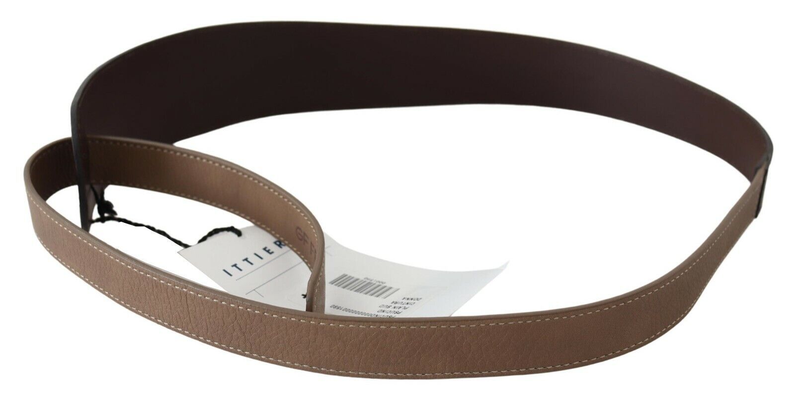 GF Ferre Brown Genuine Leather Logo Wide Waist Belt - Maison Luxe