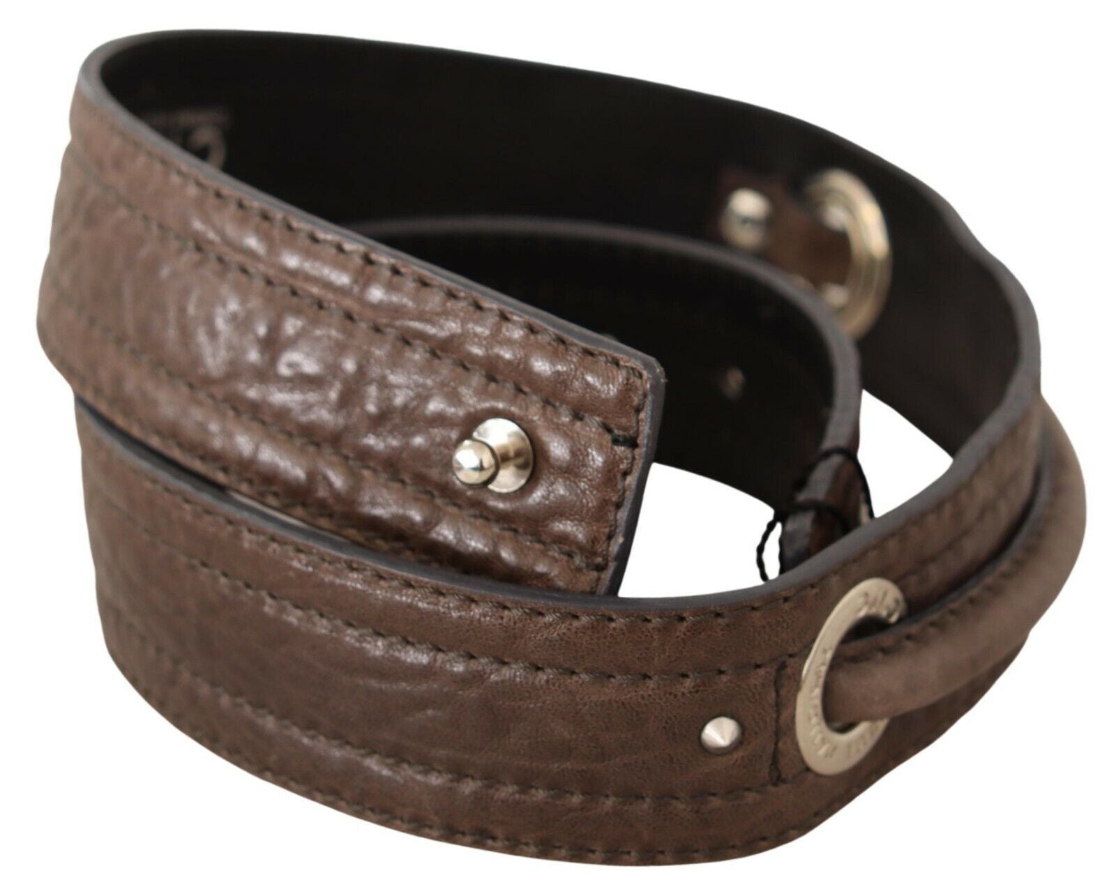Costume National Brown Leather Silver Fastening Belt - Maison Luxe
