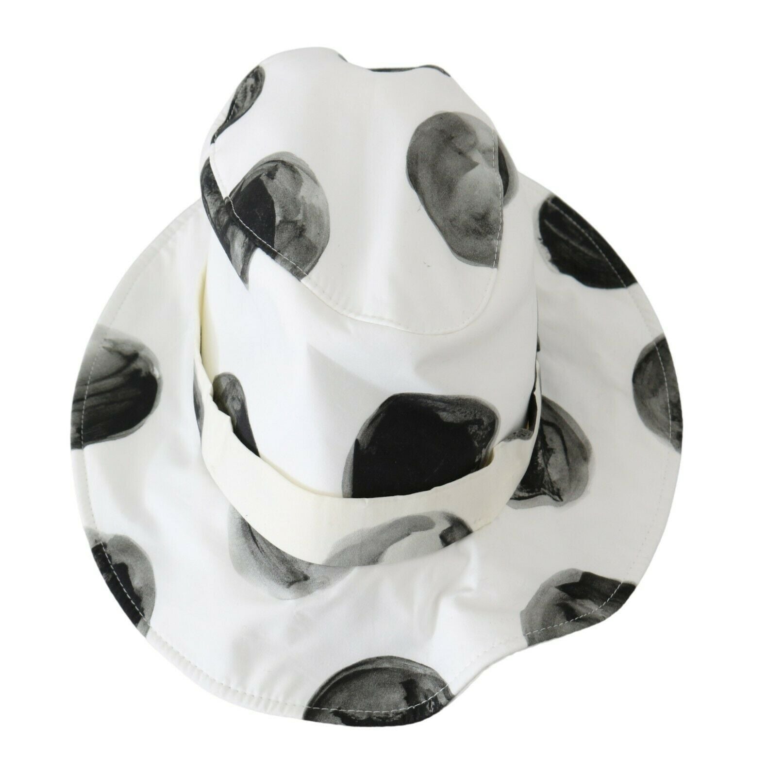 Dolce & Gabbana White Cotton Big Polka Dot Pattern Bucket Hat - Maison Luxe