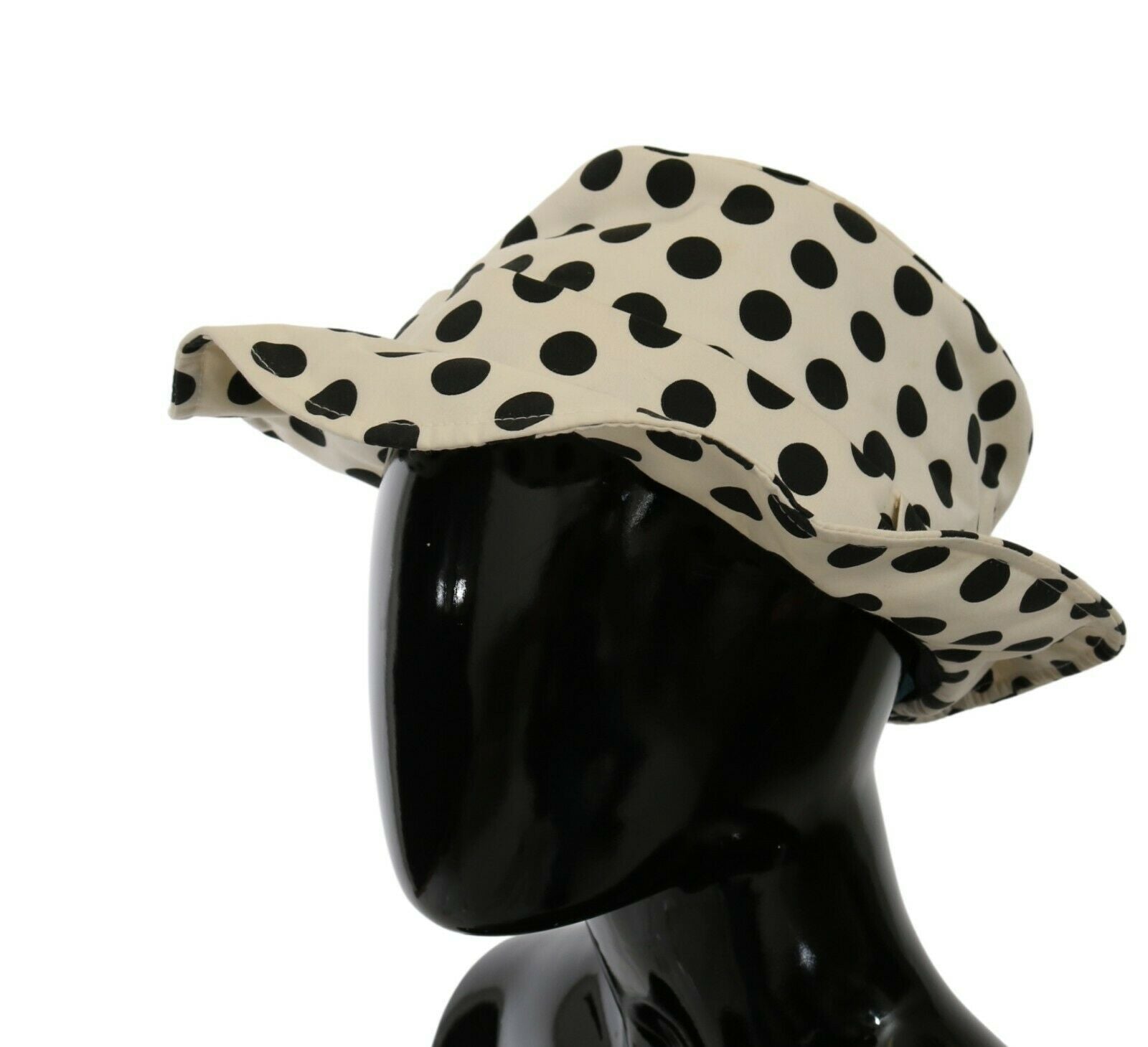 Dolce & Gabbana White 100% Cotton Polka Dot Design Trilby Hat - Maison Luxe