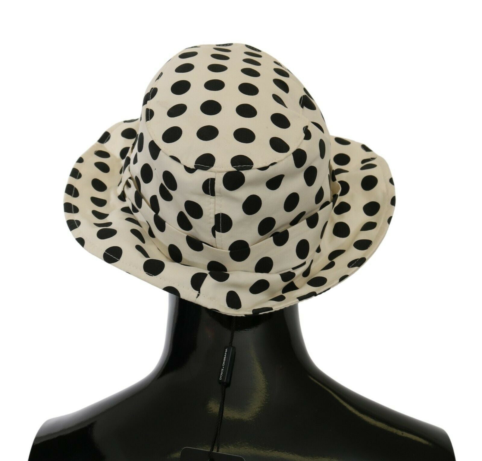 Dolce & Gabbana White 100% Cotton Polka Dot Design Trilby Hat - Maison Luxe