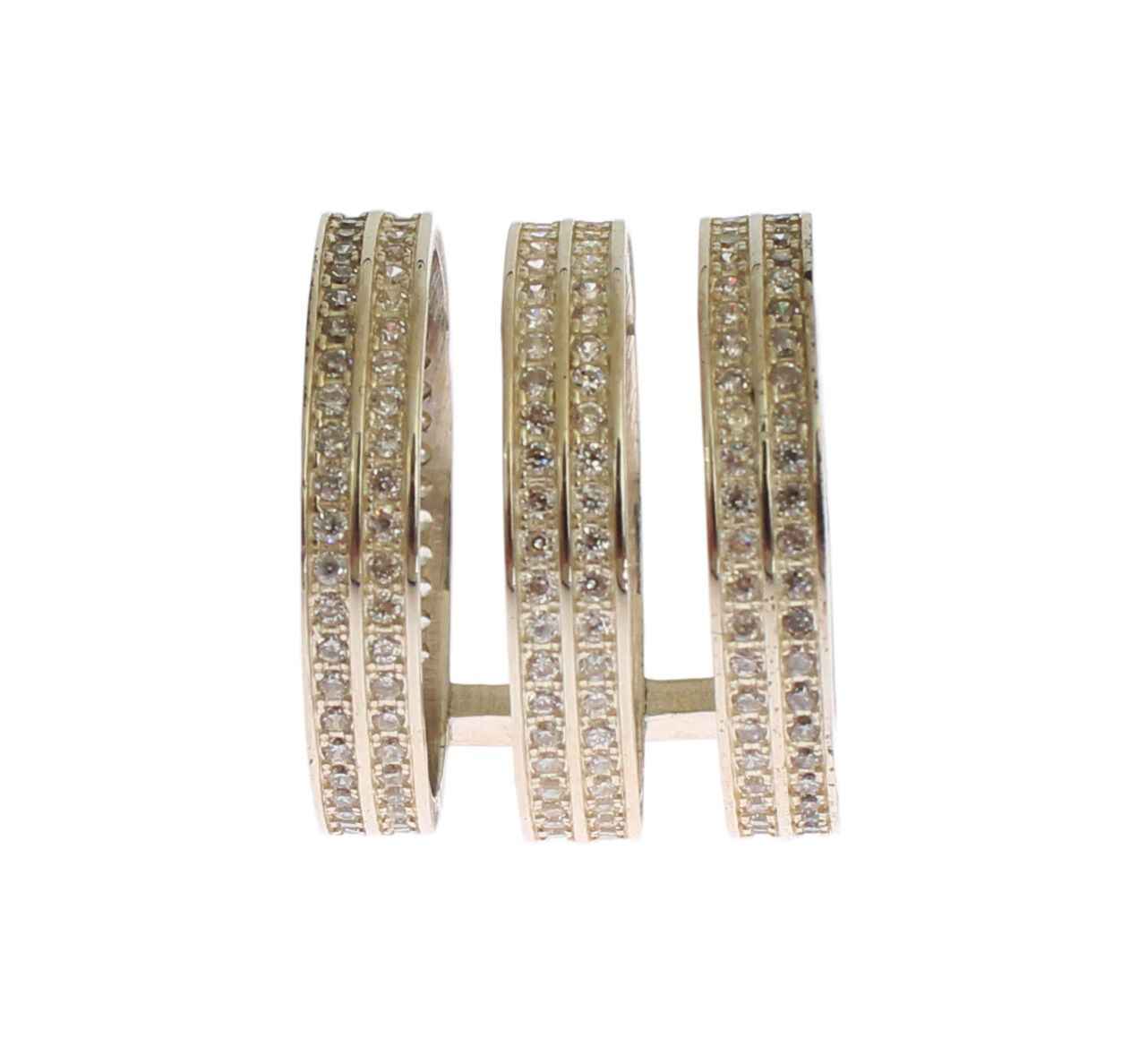 Nialaya Authentic Womens Clear CZ 925 Sterling Silver Ring