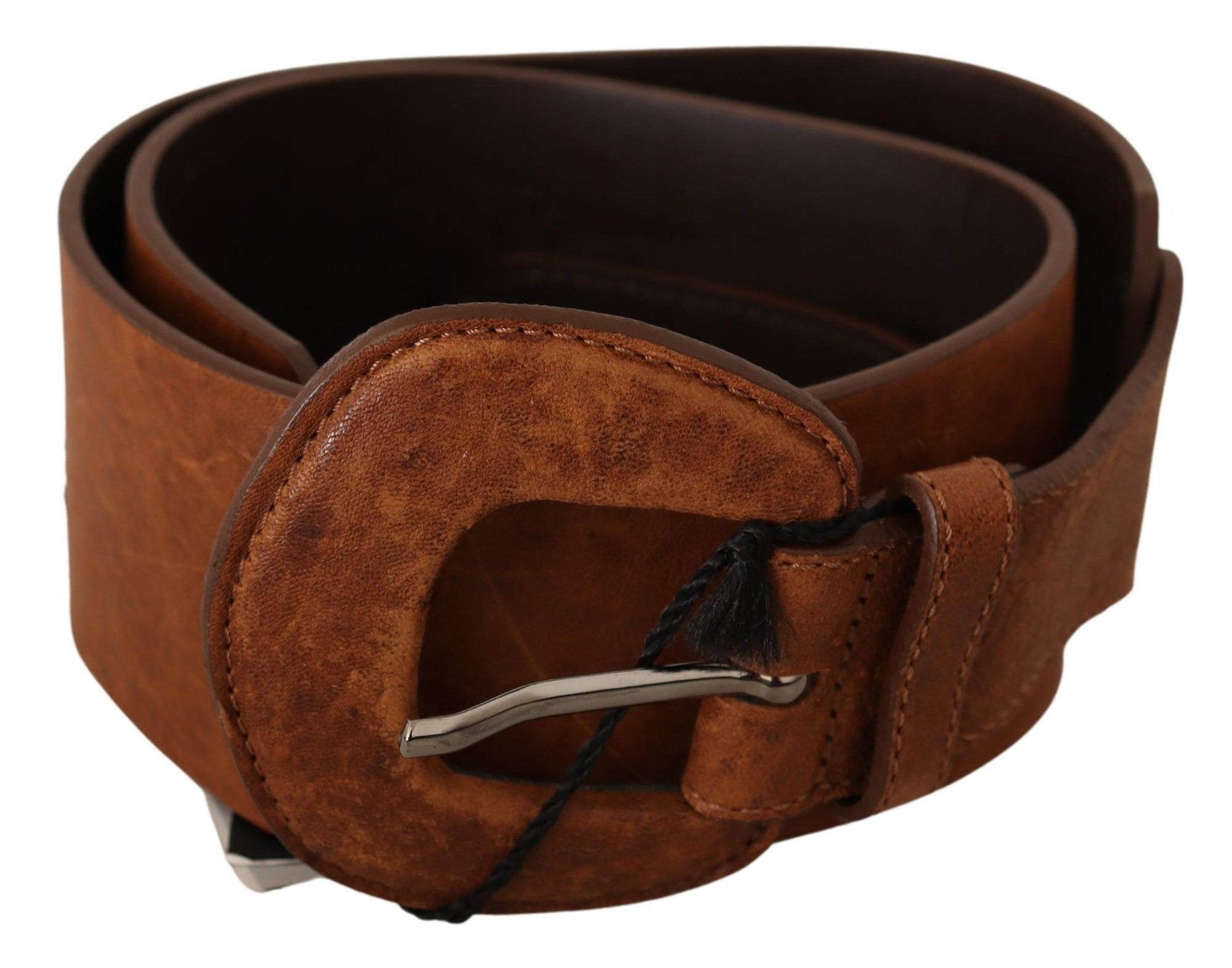 Costume National Brown Leather Fashion Waist Buckle Belt - Maison Luxe