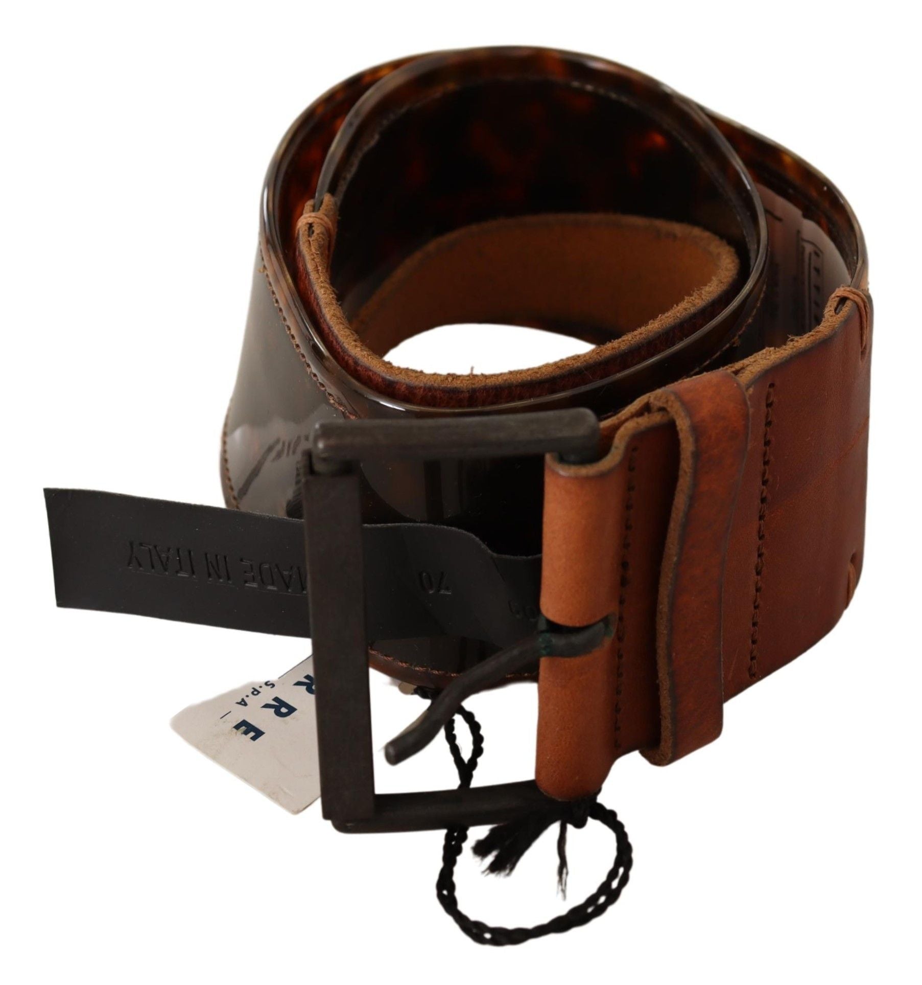 Ermanno Scervino Dark Brown Leather Buckle Waist Belt - Maison Luxe